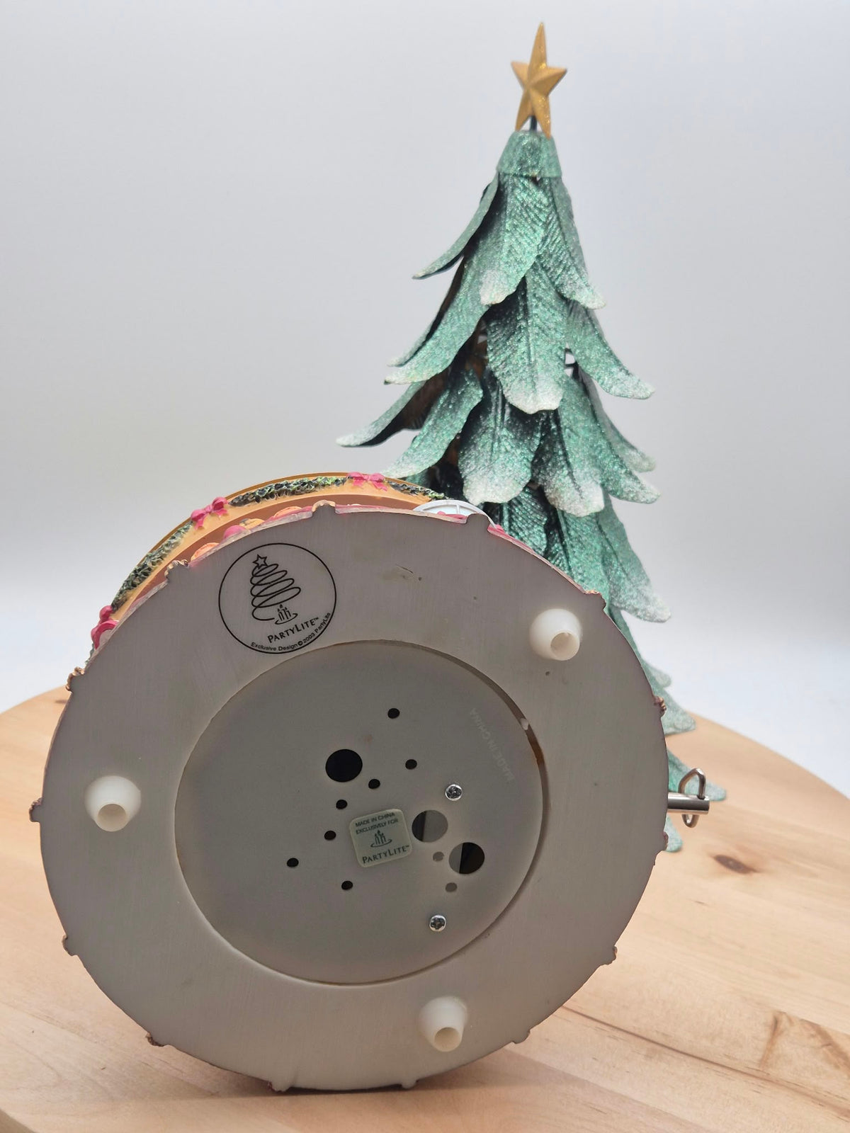 PartyLite Glowing Christmas Tree P7920 – Musikspieluhr & Teelichthalter – 2003 – ca. 40 cm