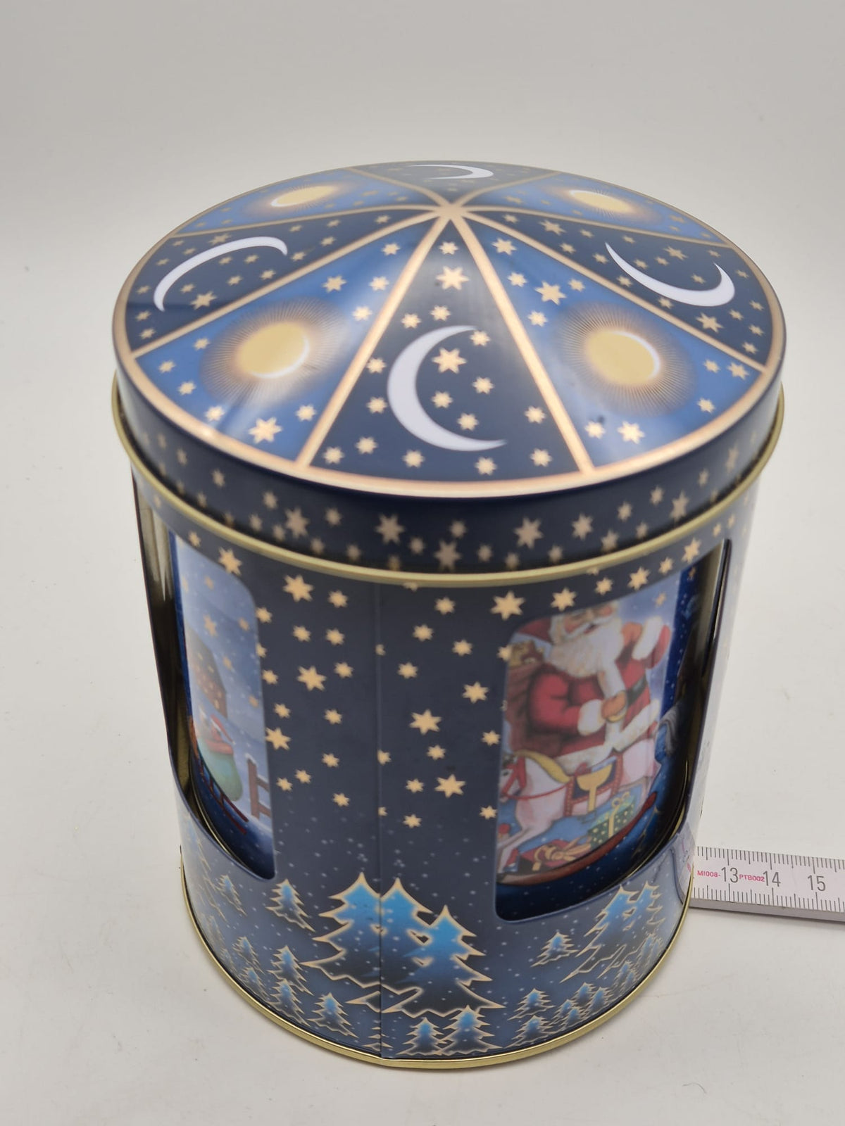 Wicklein Weihnachtsdose aus Blech – Keksdose mit Spieluhr und Weihnachtsmotiven – ca. 20 cm
