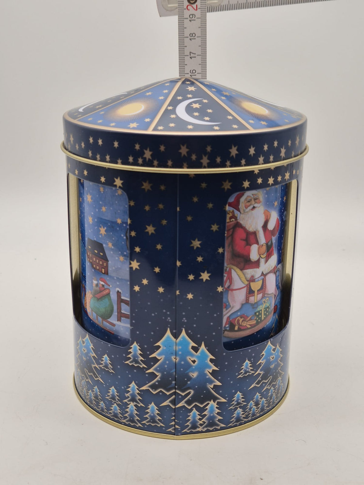 Wicklein Weihnachtsdose aus Blech – Keksdose mit Spieluhr und Weihnachtsmotiven – ca. 20 cm