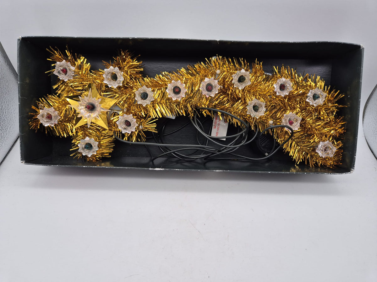Hellum elektrischer Weihnachtsstern mit Schweif – 15 bunte Lichter – ca. 35 cm – Christbaumspitze