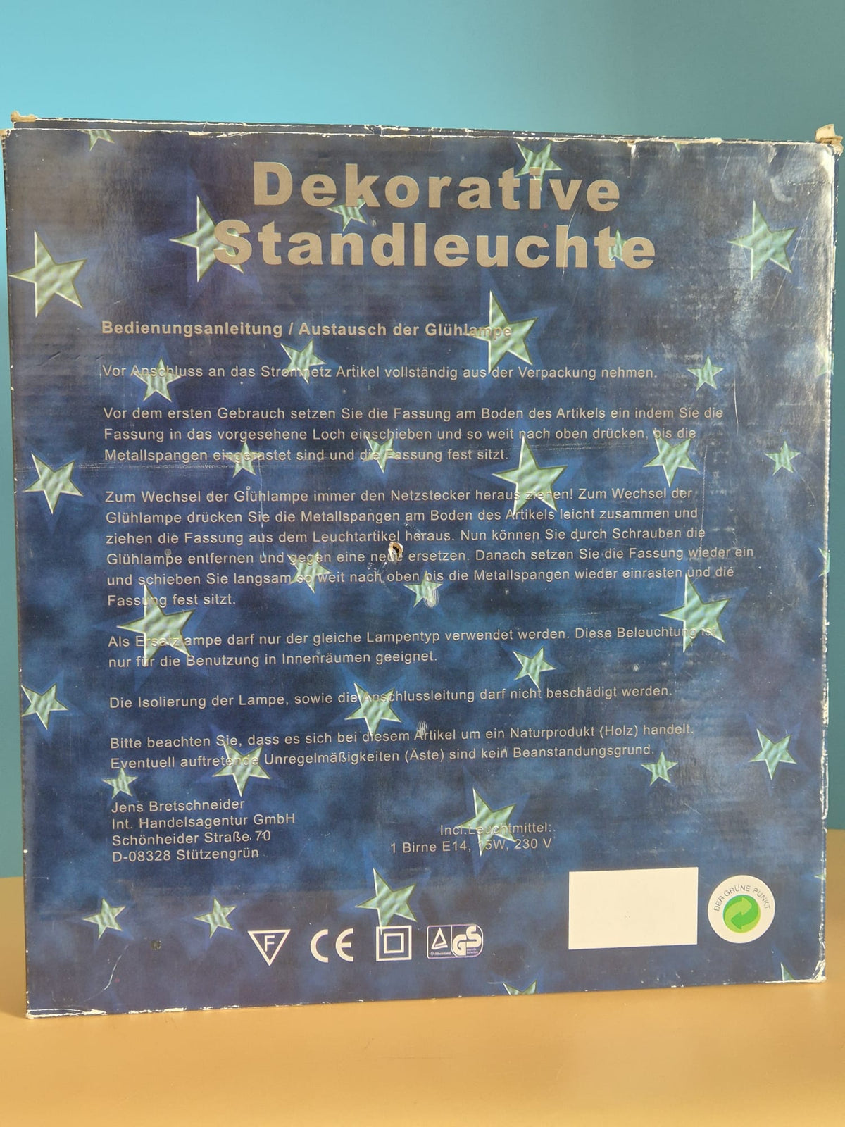 Elektrische Weihnachts-Standleuchte aus Holz – Kerzenmotiv mit Tannenzweigen – ca. 30 cm – OVP JB