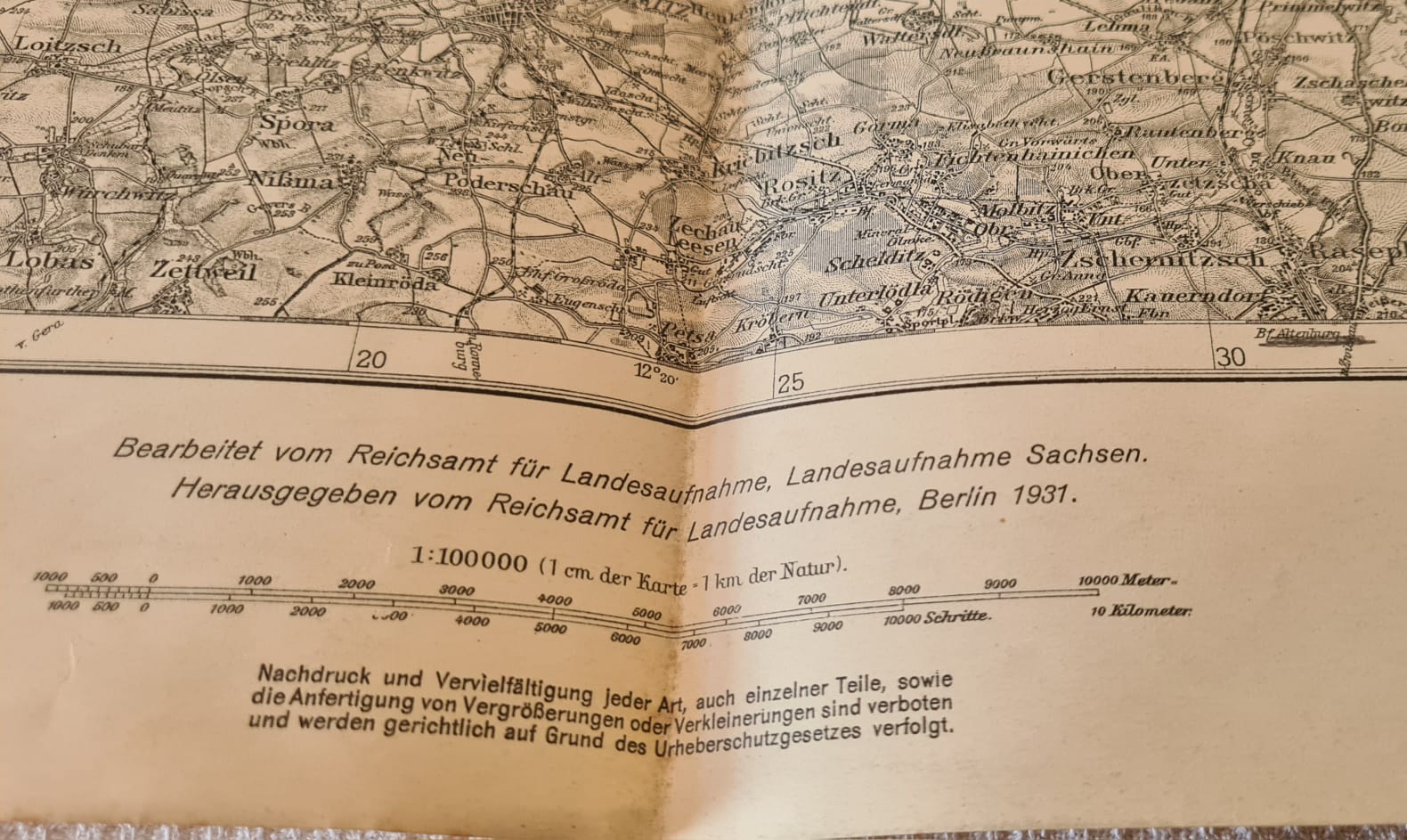 Alte Reichskarte Umgebung Leipzig, Umgebungskarte Stadtkarte 1931