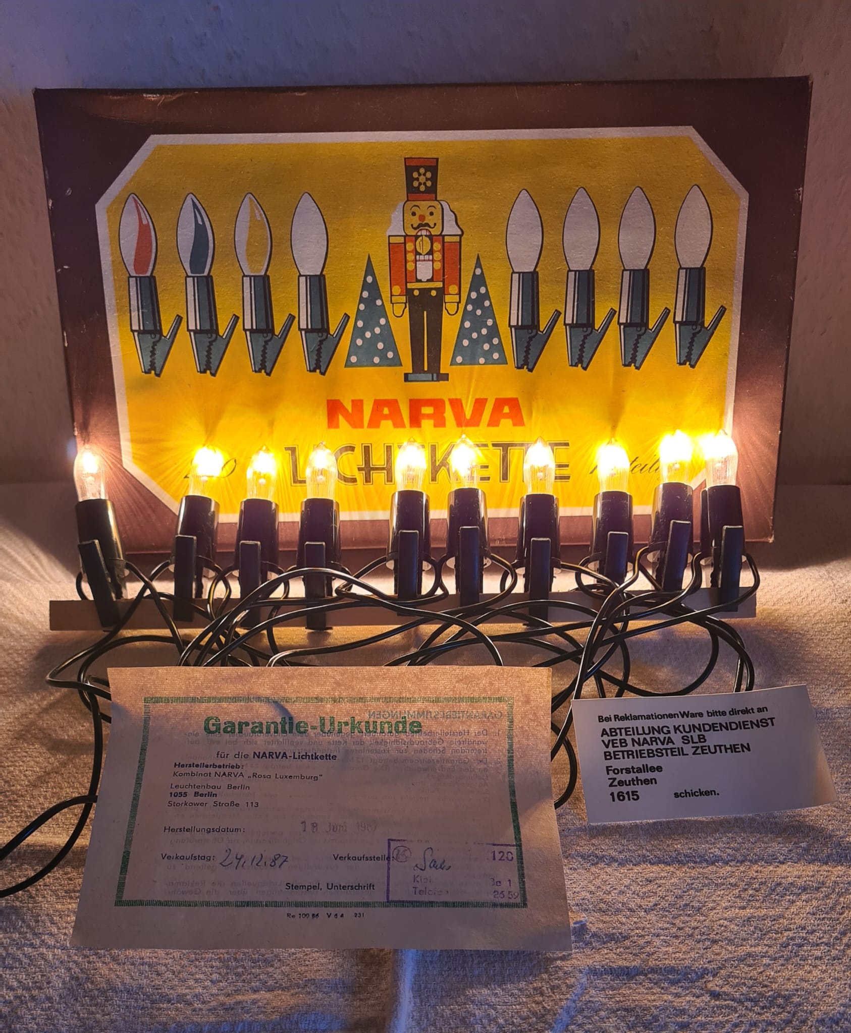 DDR Narva Lichterkette 10 teilig/ Weihnachten