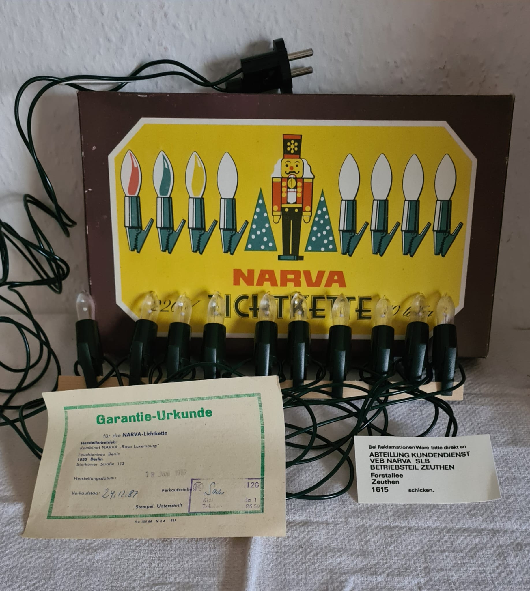 DDR Narva Lichterkette 10 teilig/ Weihnachten