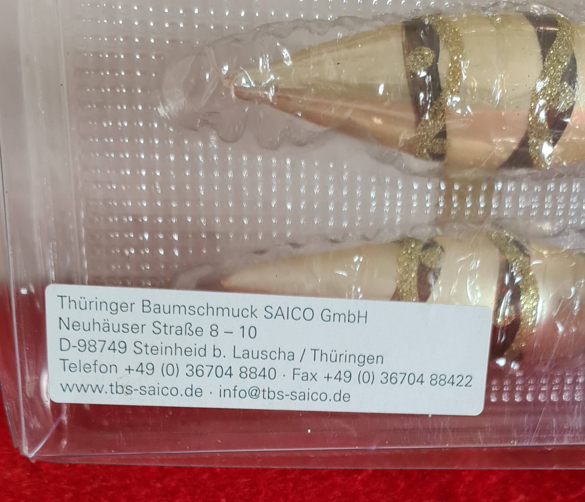 Baumschmuck SAICO Glas-Zapfen, Christbaumschmuck