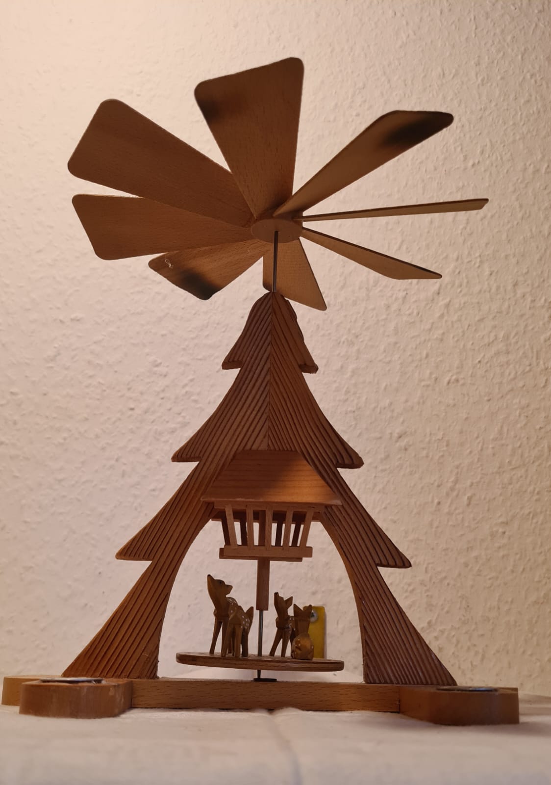 Erzgebirge Tischpyramide Rehe / Weihnachten Pyramide