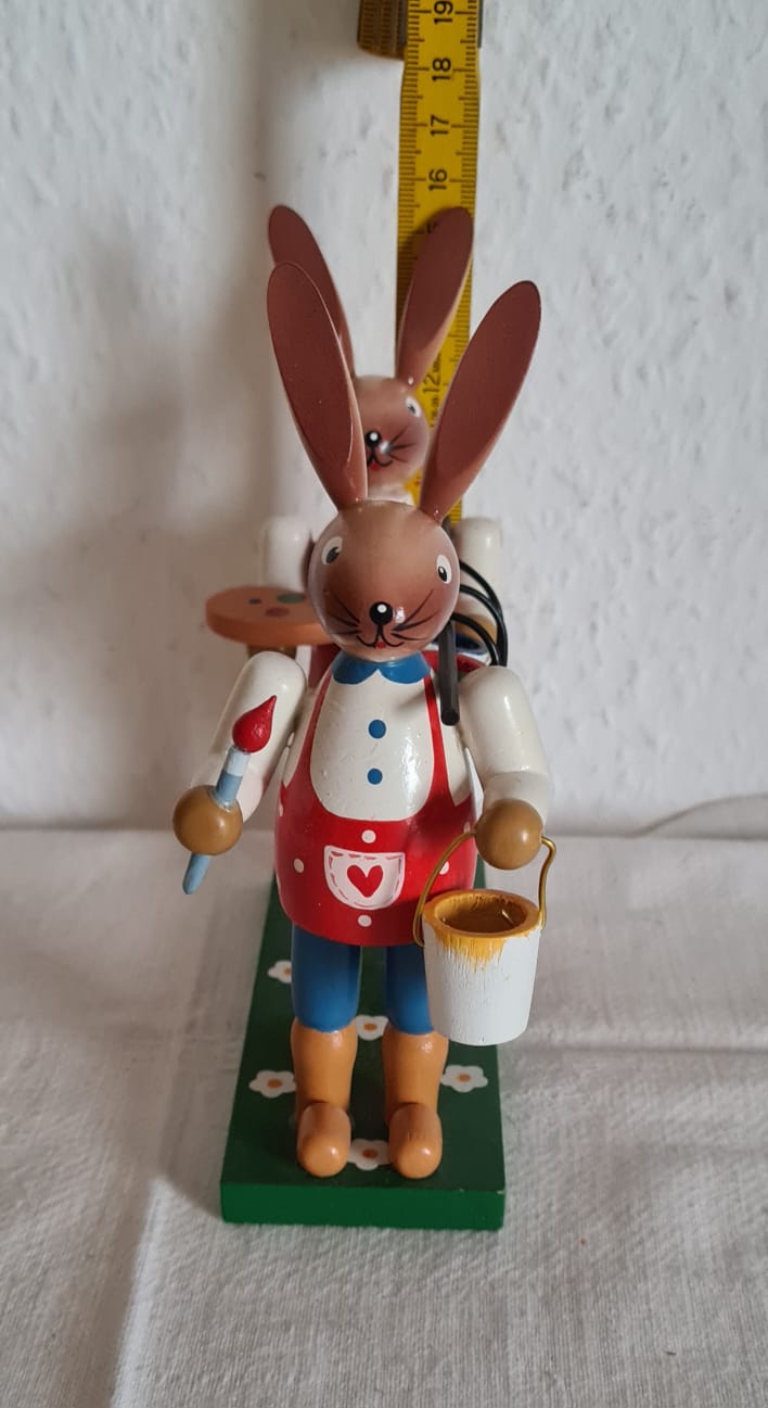 Osterhase und Osterhäsin Maler, Osterschmuck, Ostern aus Holz