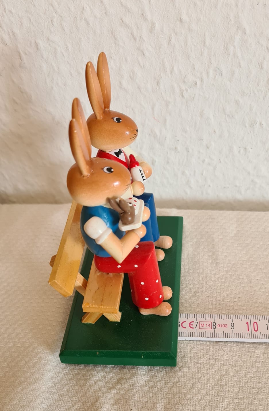 Original Erzgebirge Hasenpaar aus Holz, Ostern, Osterhasen