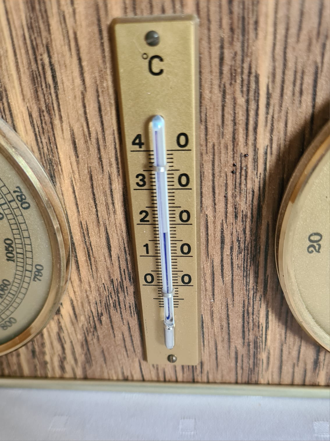 DDR Wetterstation Firma Fischer, Barometer, Thermometer