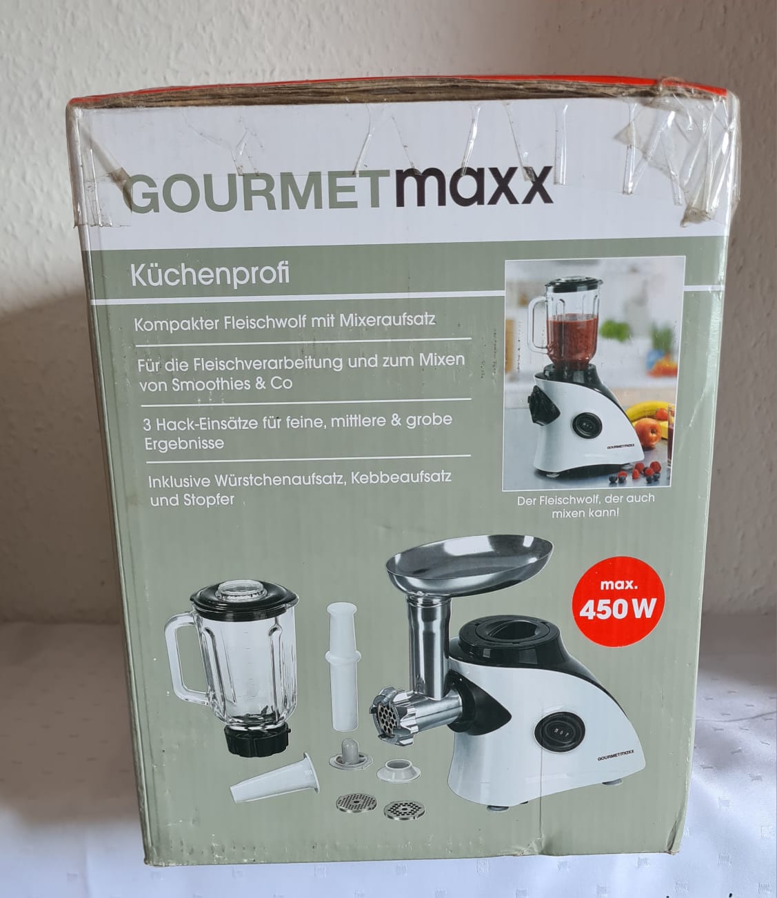 NEU Fleischwolf mit Mixer GOURMETMAXX Küchenprofi