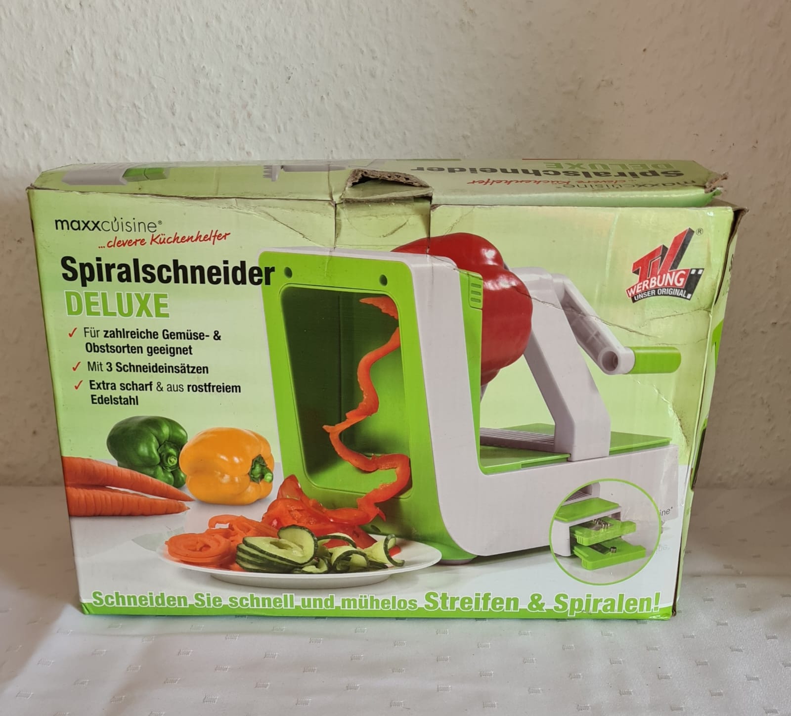 NEU Spiralschneider Deluxe von maxxcuisine mit 3 Aufsätzen