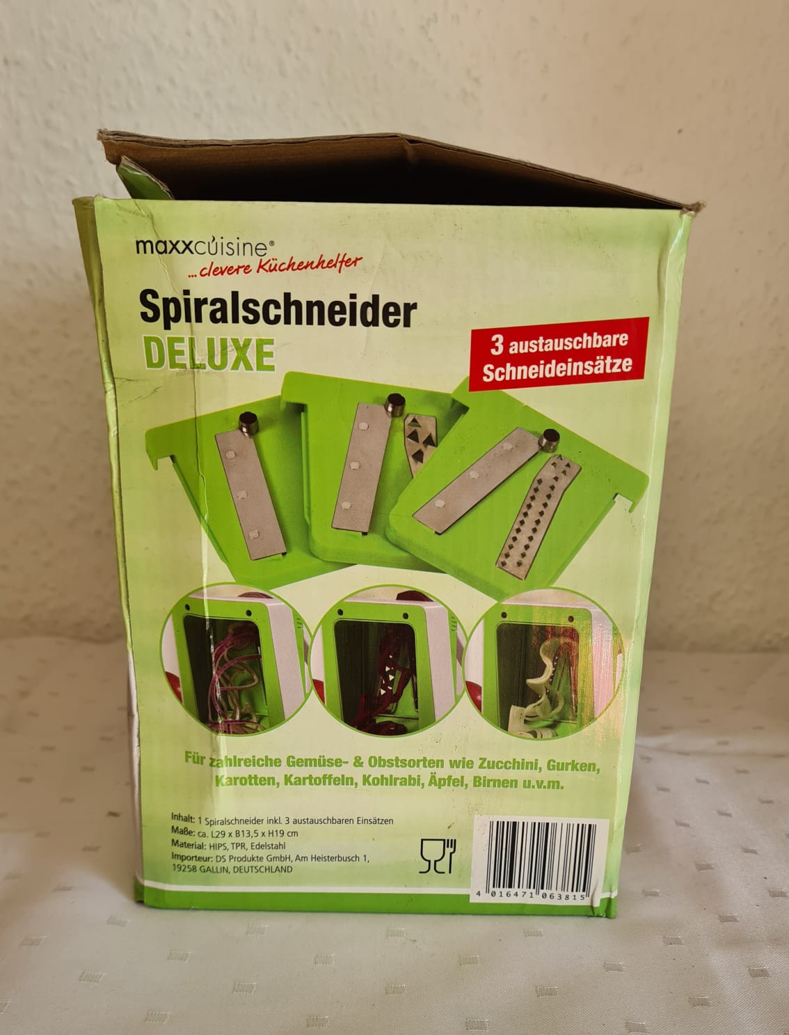 NEU Spiralschneider Deluxe von maxxcuisine mit 3 Aufsätzen