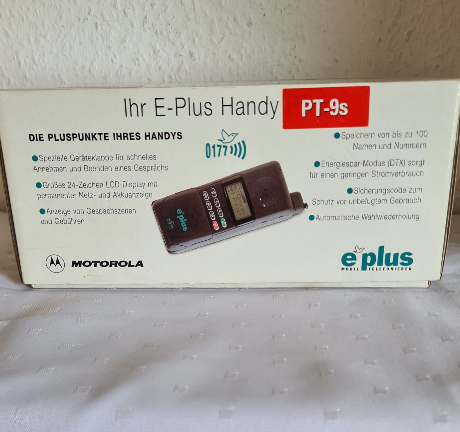 Altes Motorola Handy PT-9s E-Plus OVP