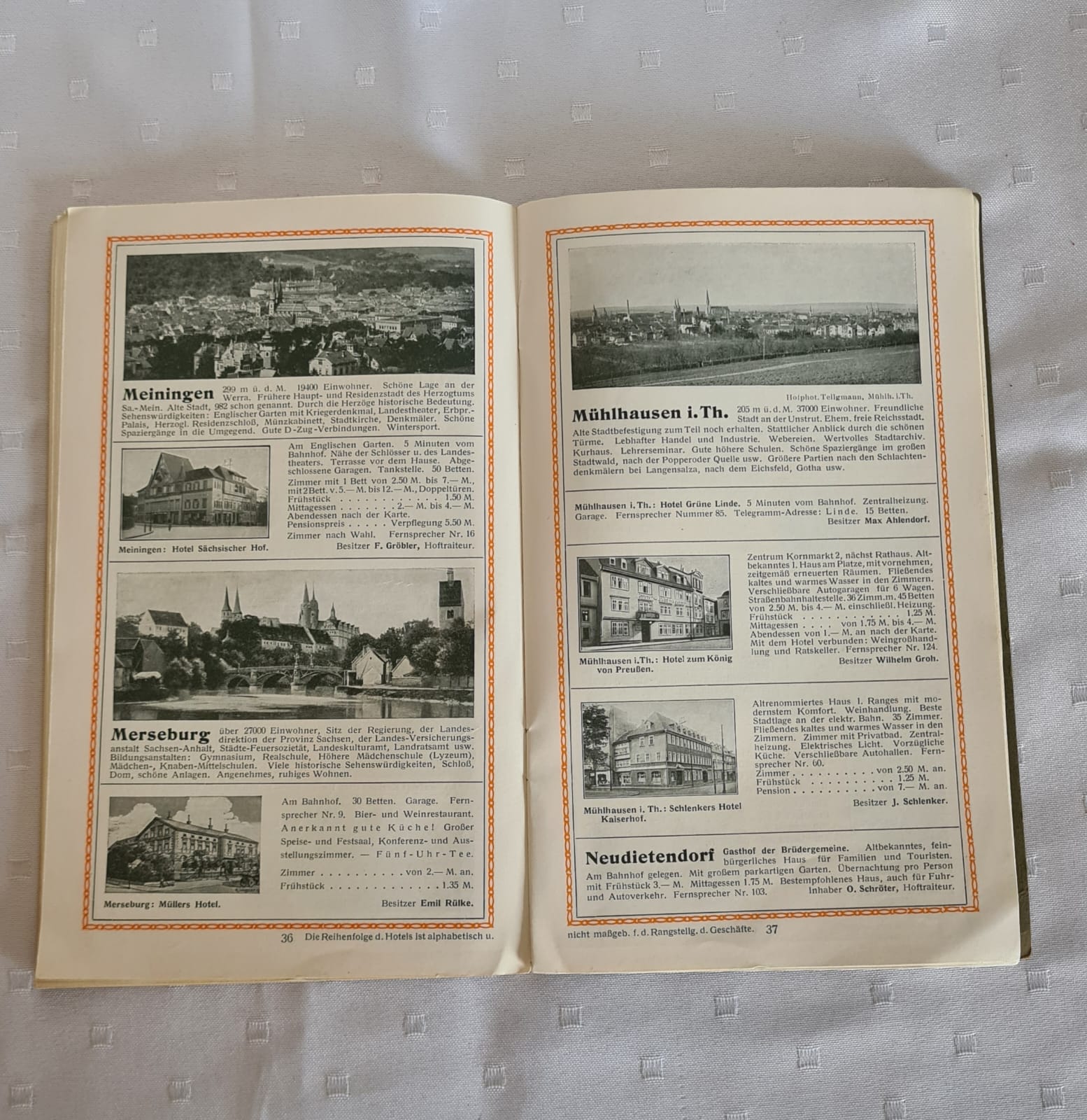 Buch Thüringen Hotel-Führer Ausgabe 1926