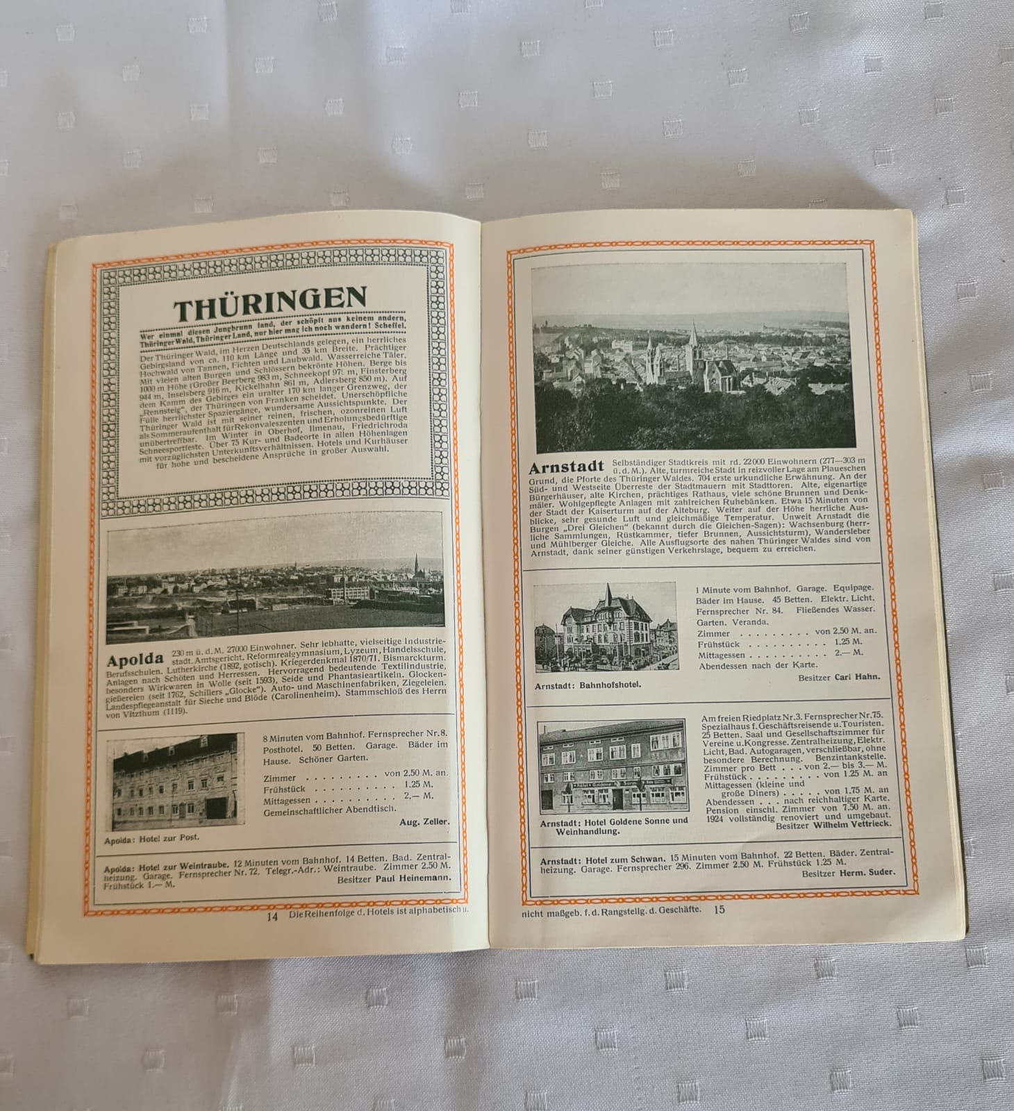 Buch Thüringen Hotel-Führer Ausgabe 1926