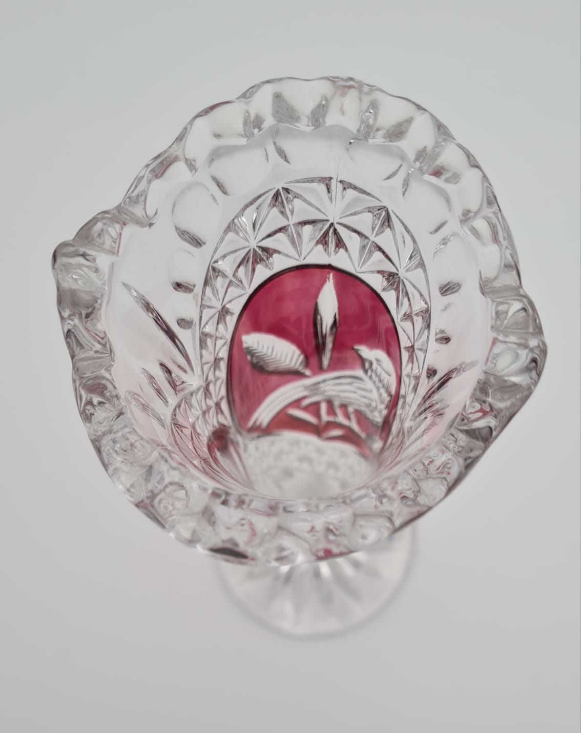 Bleikristall Vase Hofbauer Byrdes Ruby, Kristall Glas Blumenvase