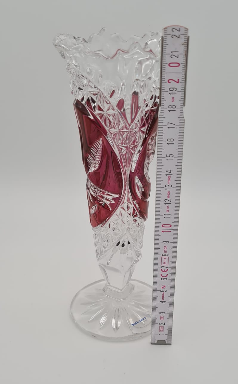 Bleikristall Vase Hofbauer Byrdes Ruby, Kristall Glas Blumenvase