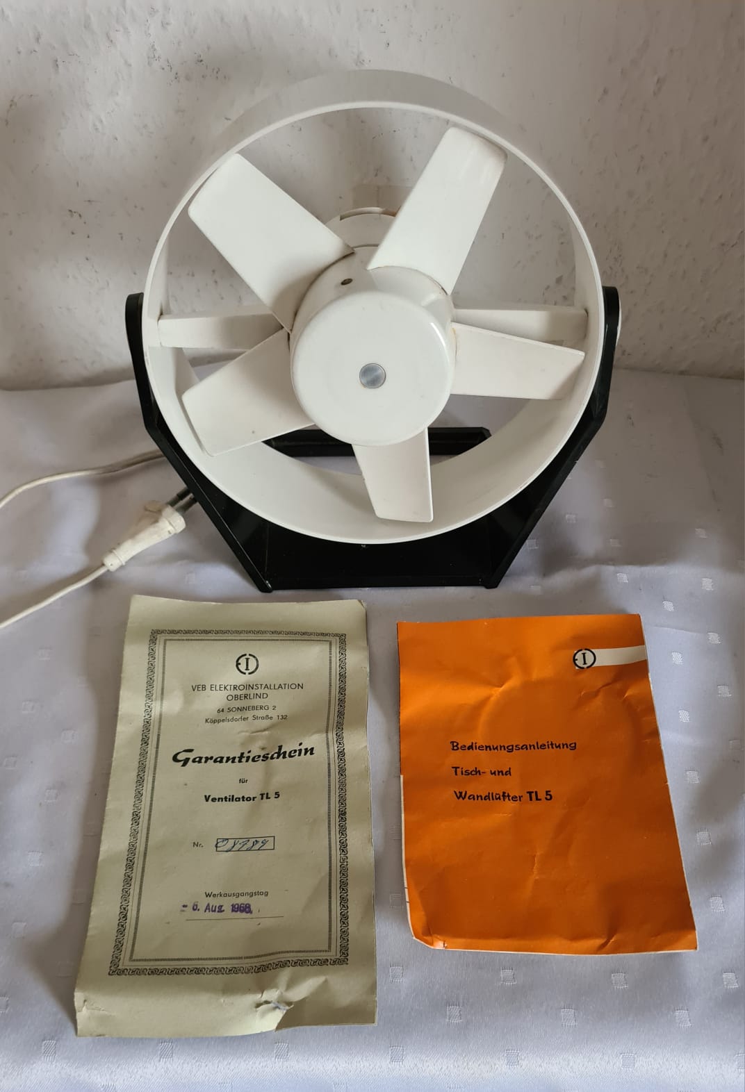 DDR Tischlüfter, Wandlüfter Typ TL5, Ventilator, Tischventilator