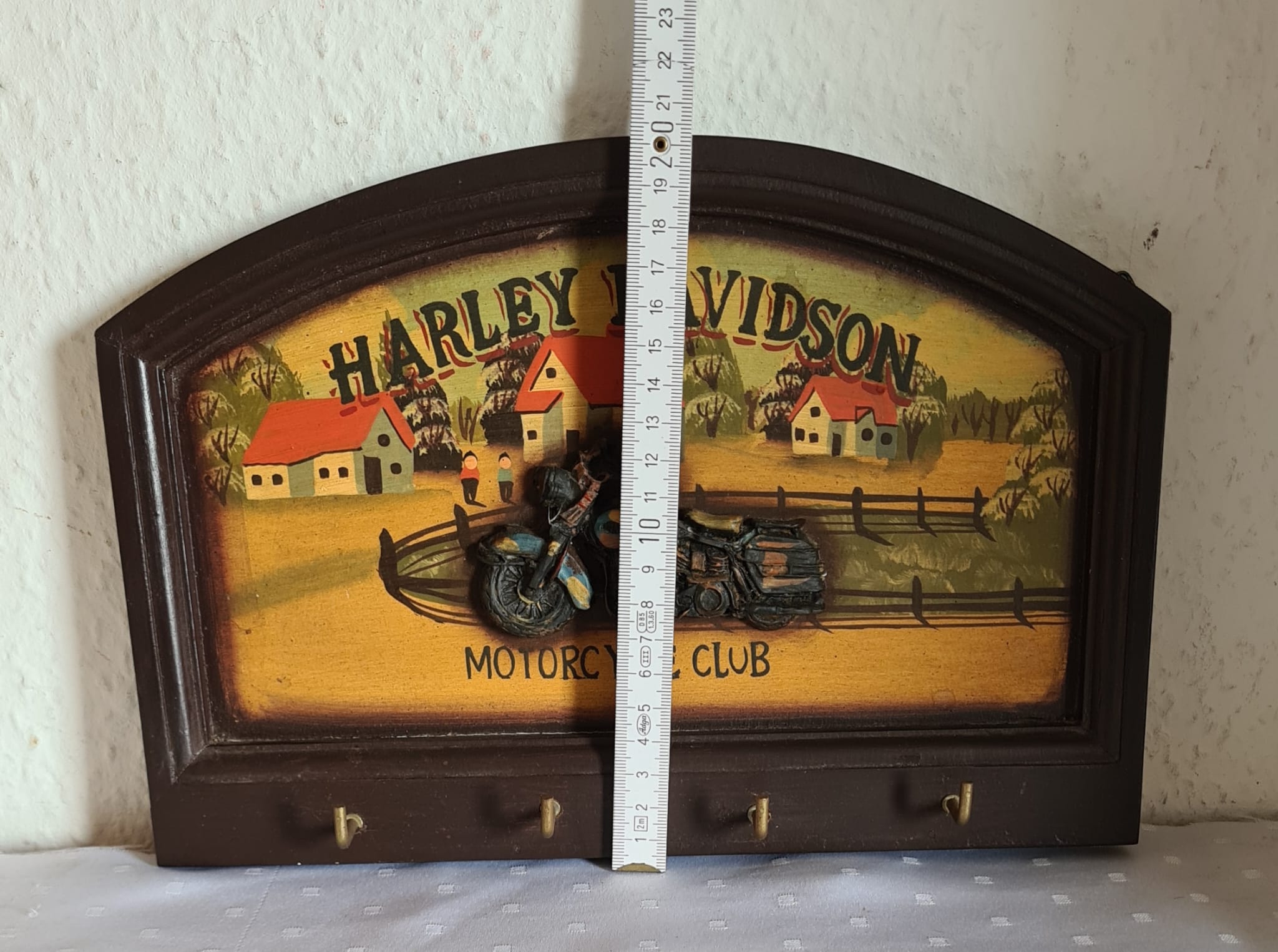 Vintage Schlüsselhalter mit Harley Davidson 3D Bild, Schlüsselbrett, Schlüsselhaken