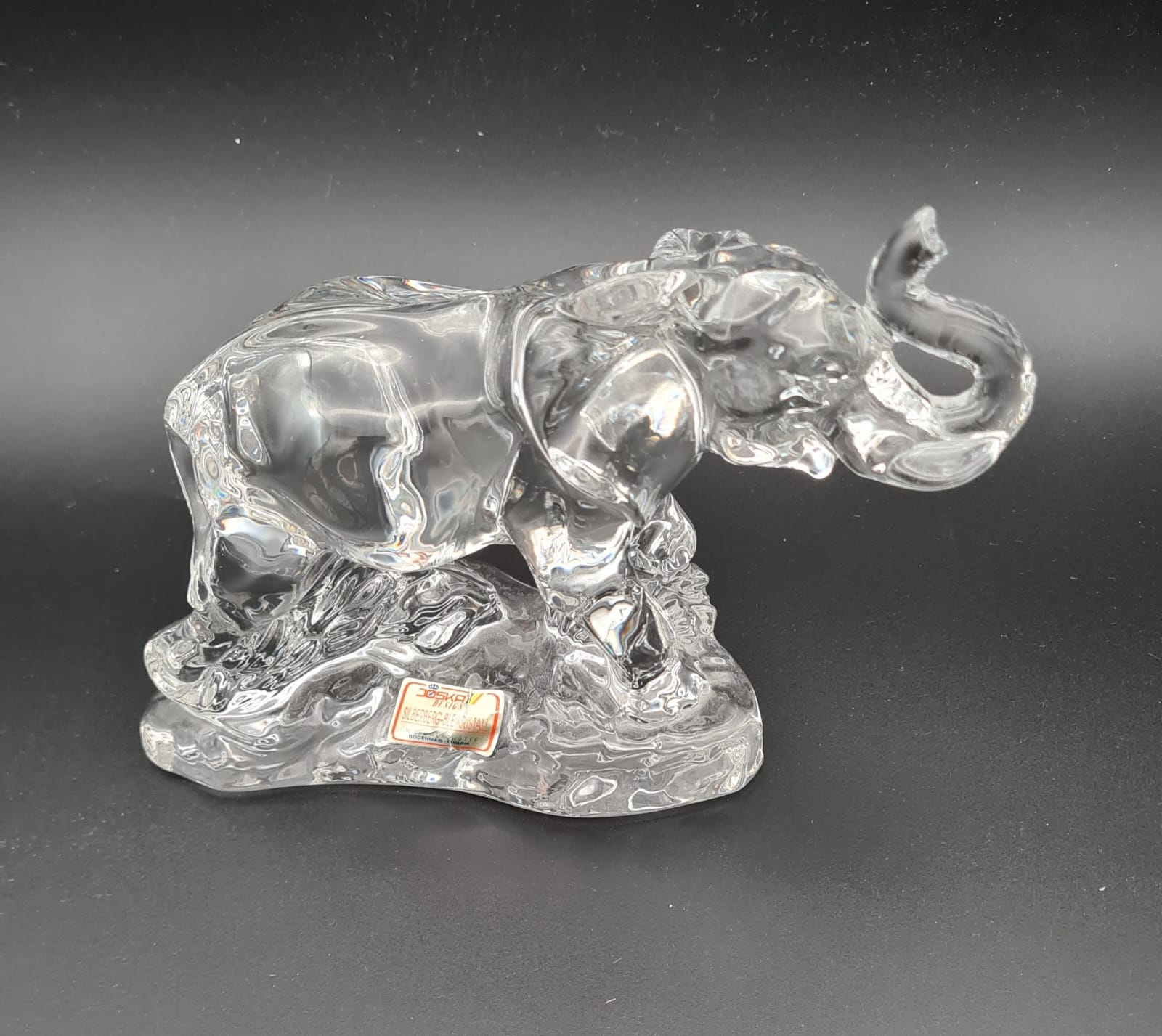 Bleikristall Elefant Joska Design, Elefantenfigur Silberberg-Bleikristall, Bleikristallfigur, Glasfigur