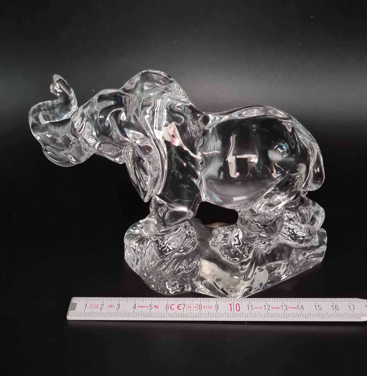 Bleikristall Elefant Joska Design, Elefantenfigur Silberberg-Bleikristall, Bleikristallfigur, Glasfigur