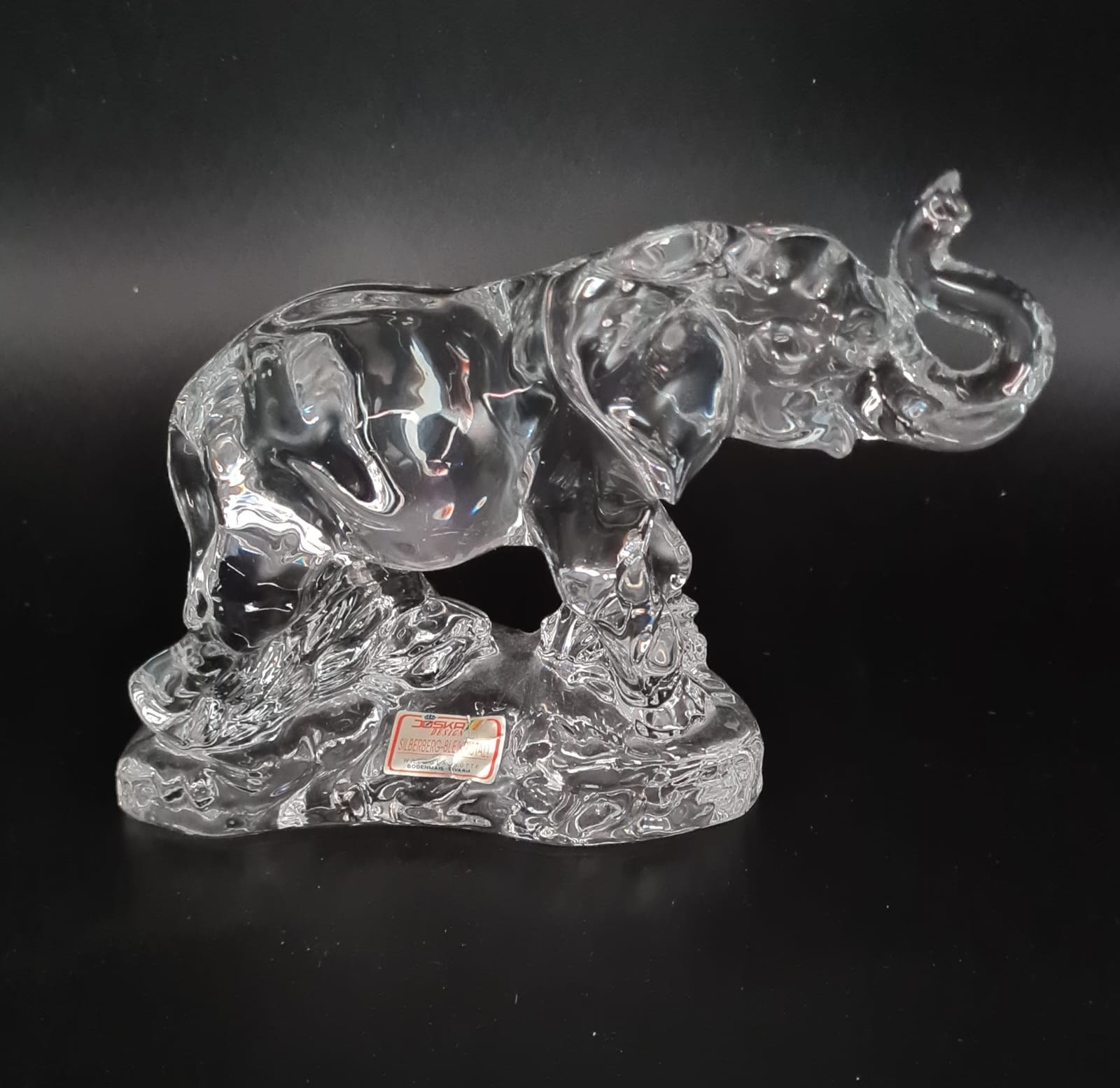 Bleikristall Elefant Joska Design, Elefantenfigur Silberberg-Bleikristall, Bleikristallfigur, Glasfigur