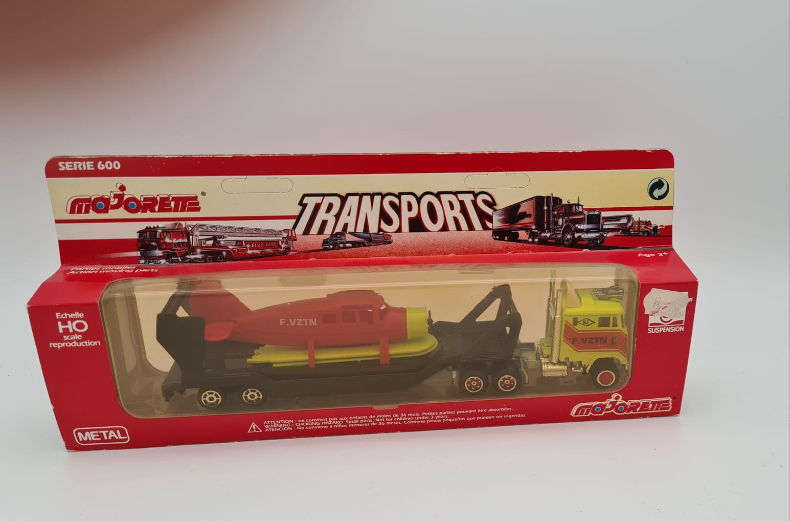 Vintage Majorette LKW mit Flugzeug - Transports Series 600