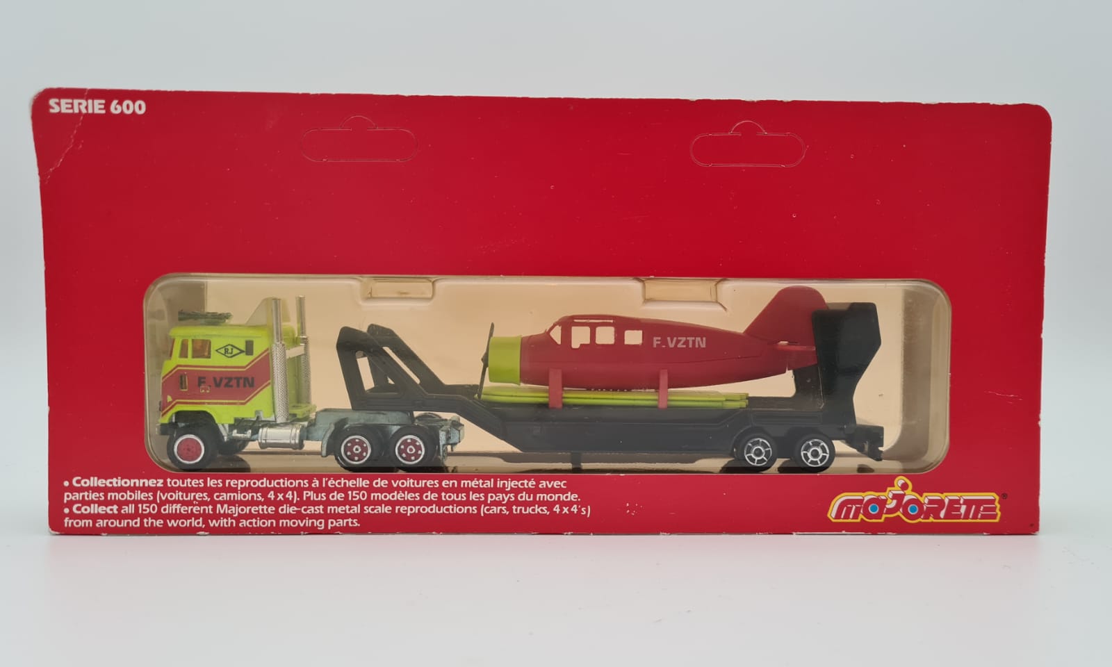 Vintage Majorette LKW mit Flugzeug - Transports Series 600