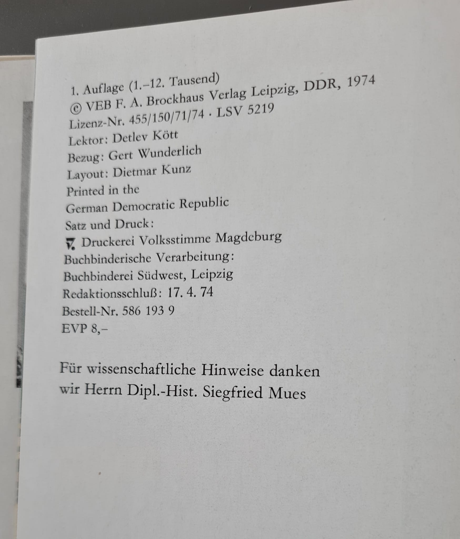 Buch: Gera - VEB F.A. Brockhaus Verlag 1974