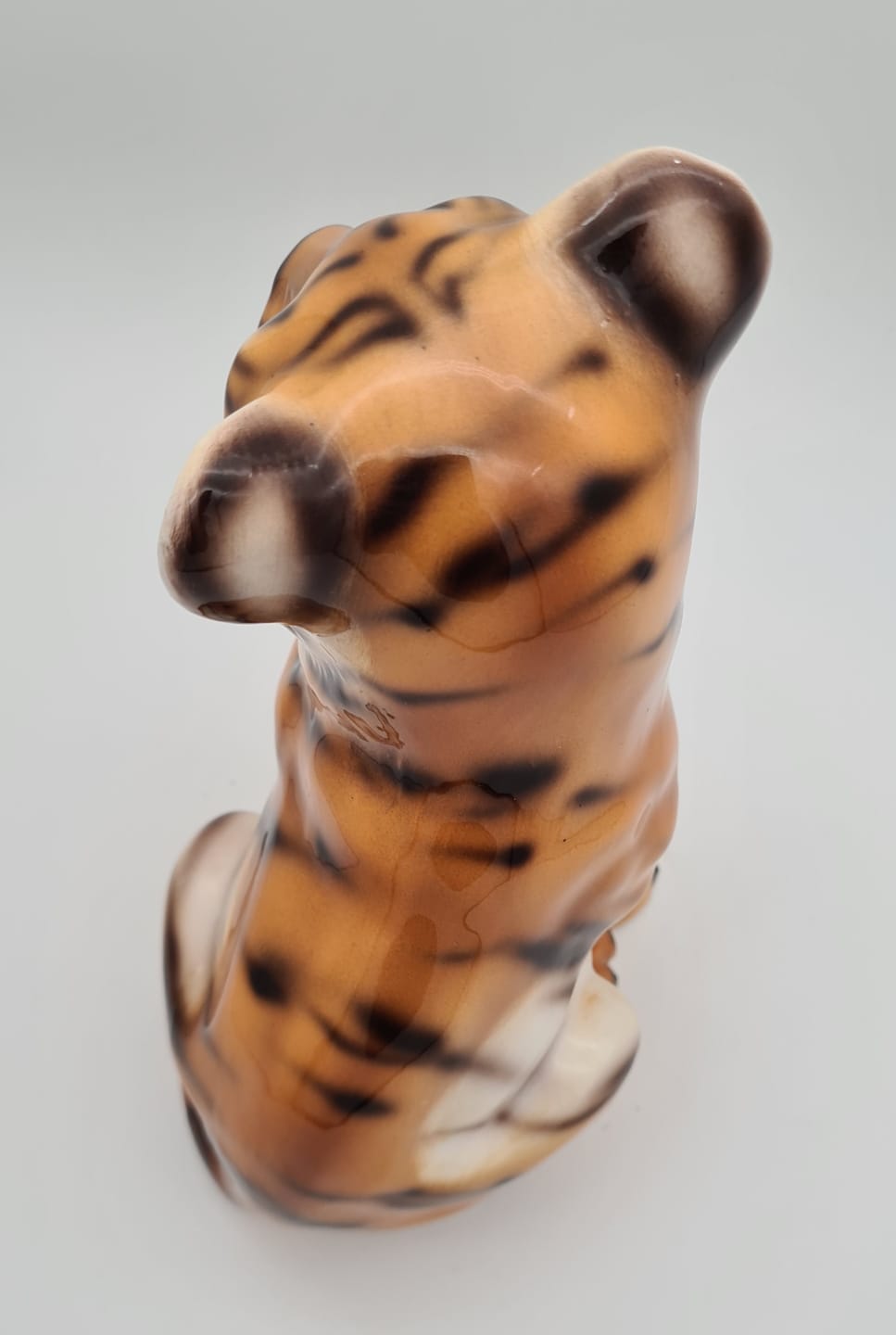 Porzellanfigur Tiger, Porzellan Italy, Porzellantiger, Porzellantier