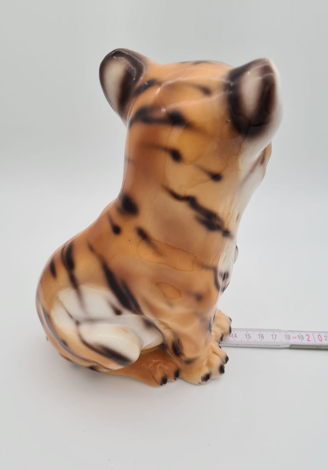 Porzellanfigur Tiger, Porzellan Italy, Porzellantiger, Porzellantier