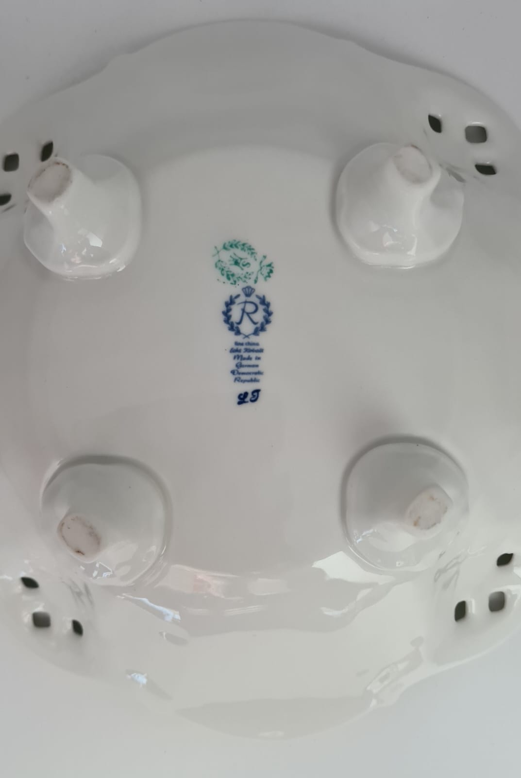 Prunkschale Reichenbacher Porzellan Fine China GDR Kobaltblau vergoldet, Schale, Obstschale