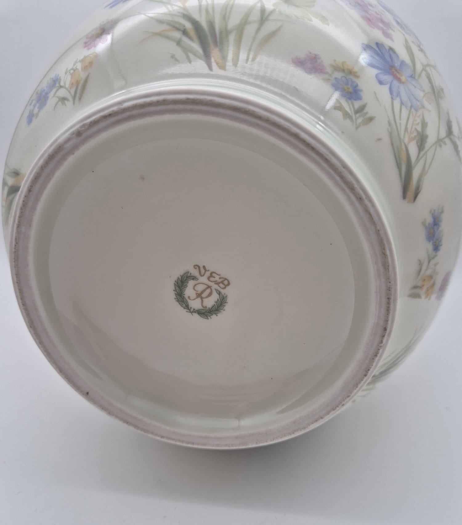 Vase Reichenbacher Porzellan mit Blumenmuster, Porzellanvase, Blumenvase