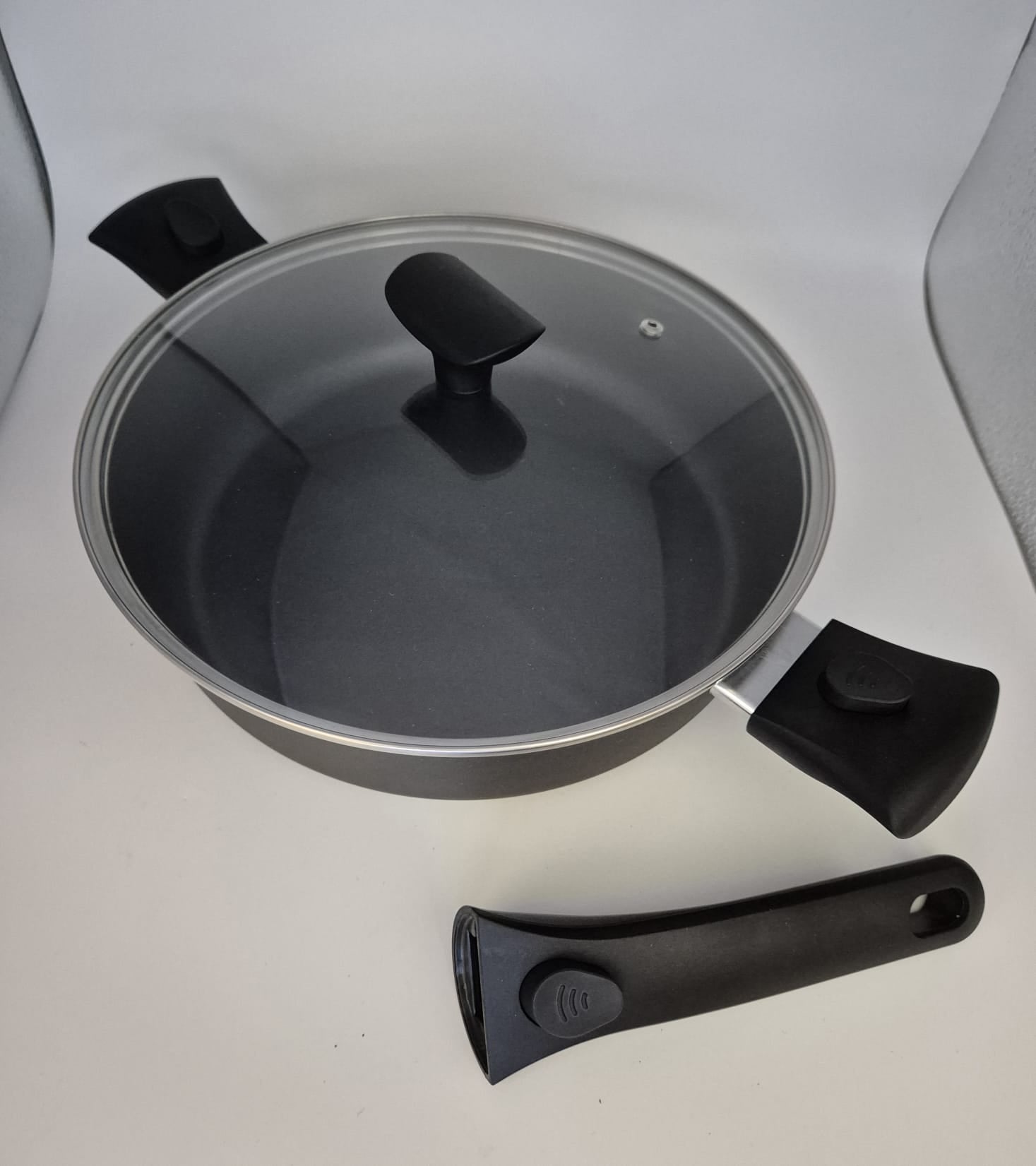 KRÜGER ALUGUSS-SERVIERPFANNE MIT GLASDECKEL – Ø 28 CM