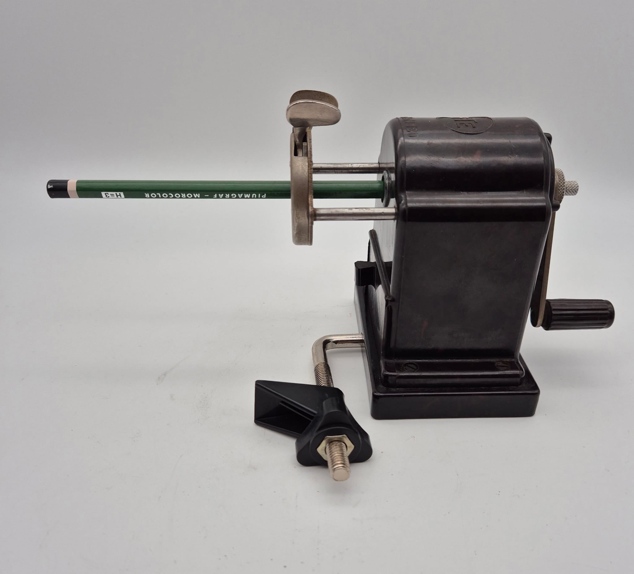 Vintage BSM FTE Modell 120 Bleistiftspitzer mit Tischhalterung