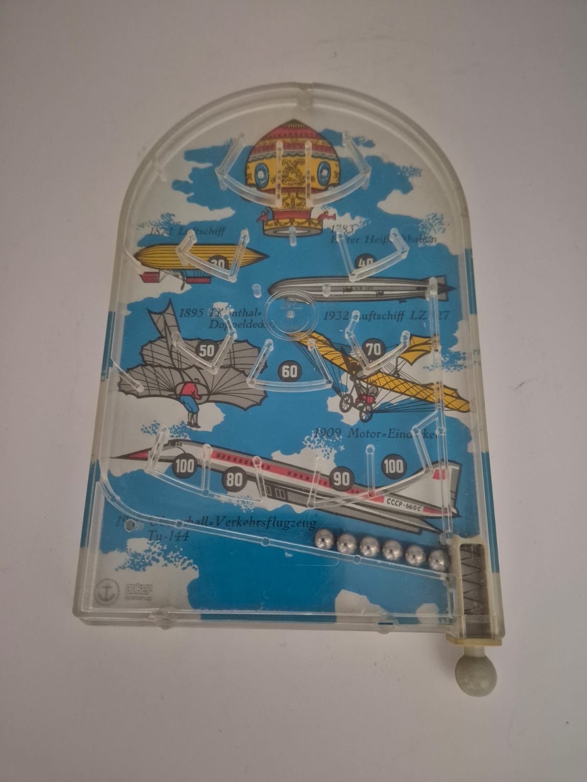 DDR Kugelspiel Flipper „Geschichte der Luftfahrt“ – Anker Spielzeug