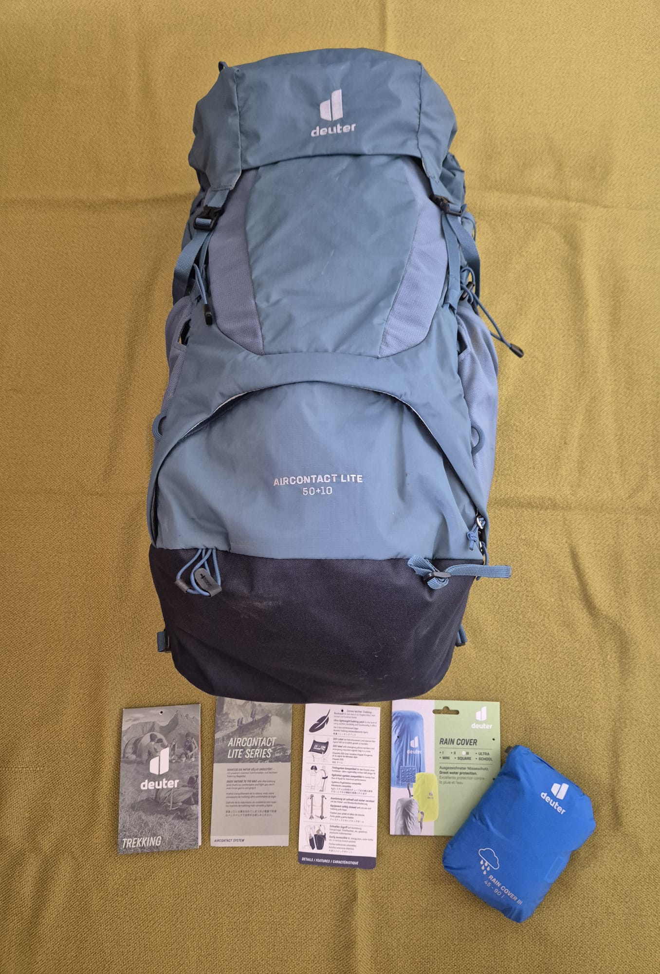 Deuter Aircontact Lite 50+10 Trekkingrucksack mit Rain Cover – neuwertig