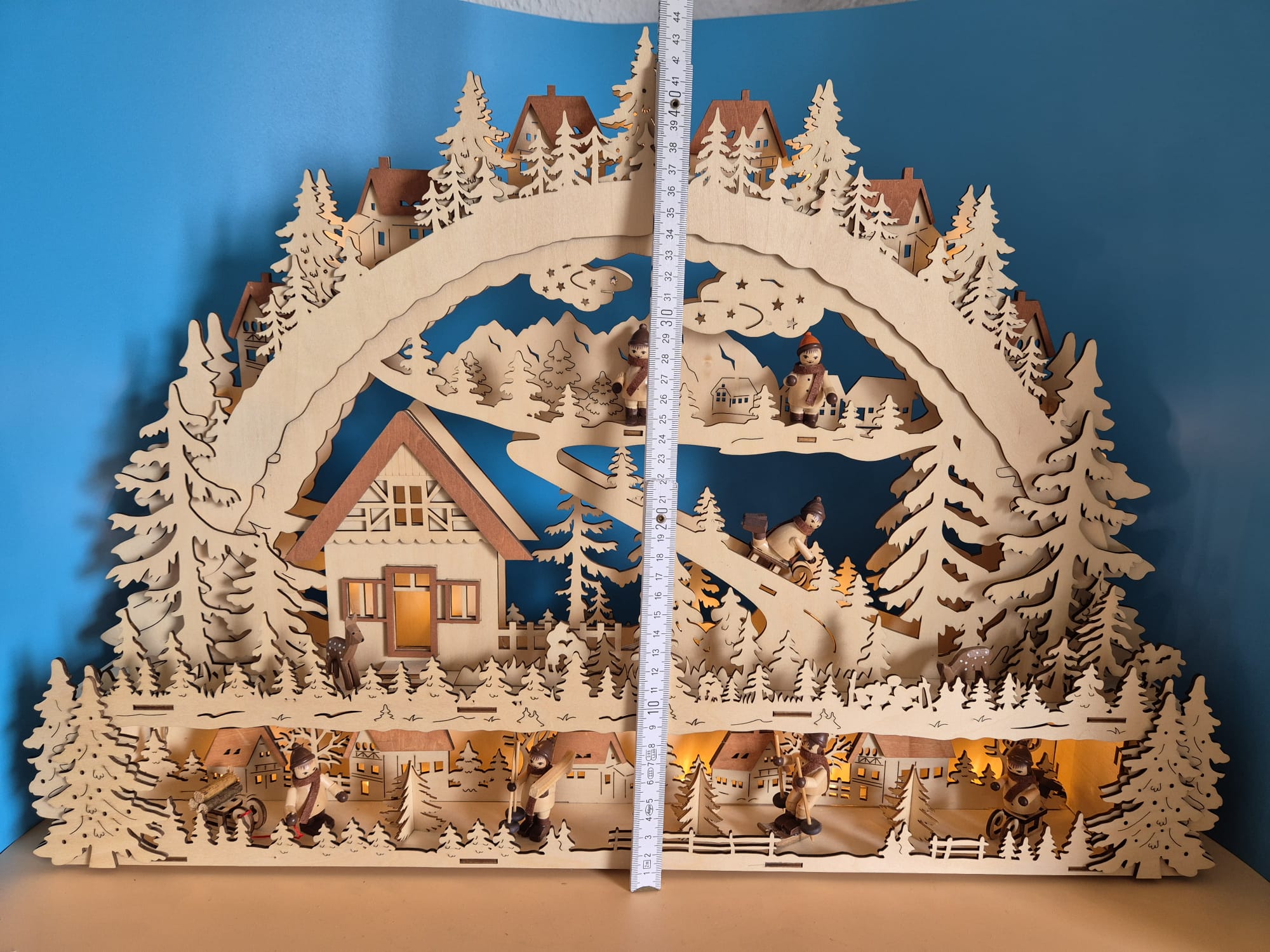 Lichterbogen Erzgebirge – Expertic Holz handbemalt und beleuchtet – wie neu
