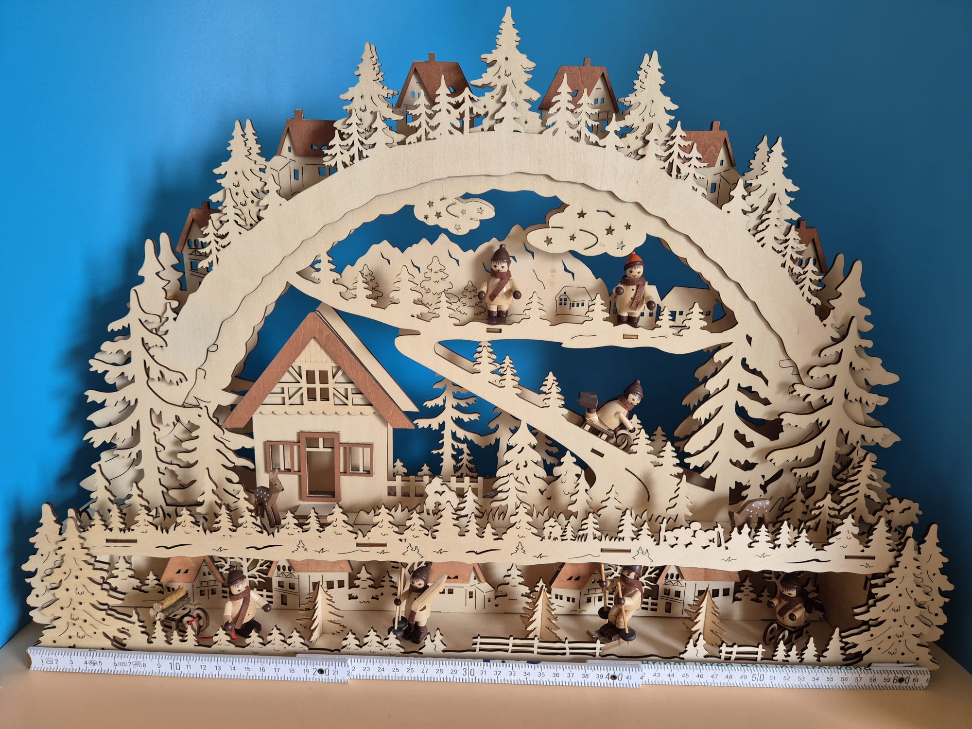 Lichterbogen Erzgebirge – Expertic Holz handbemalt und beleuchtet – wie neu