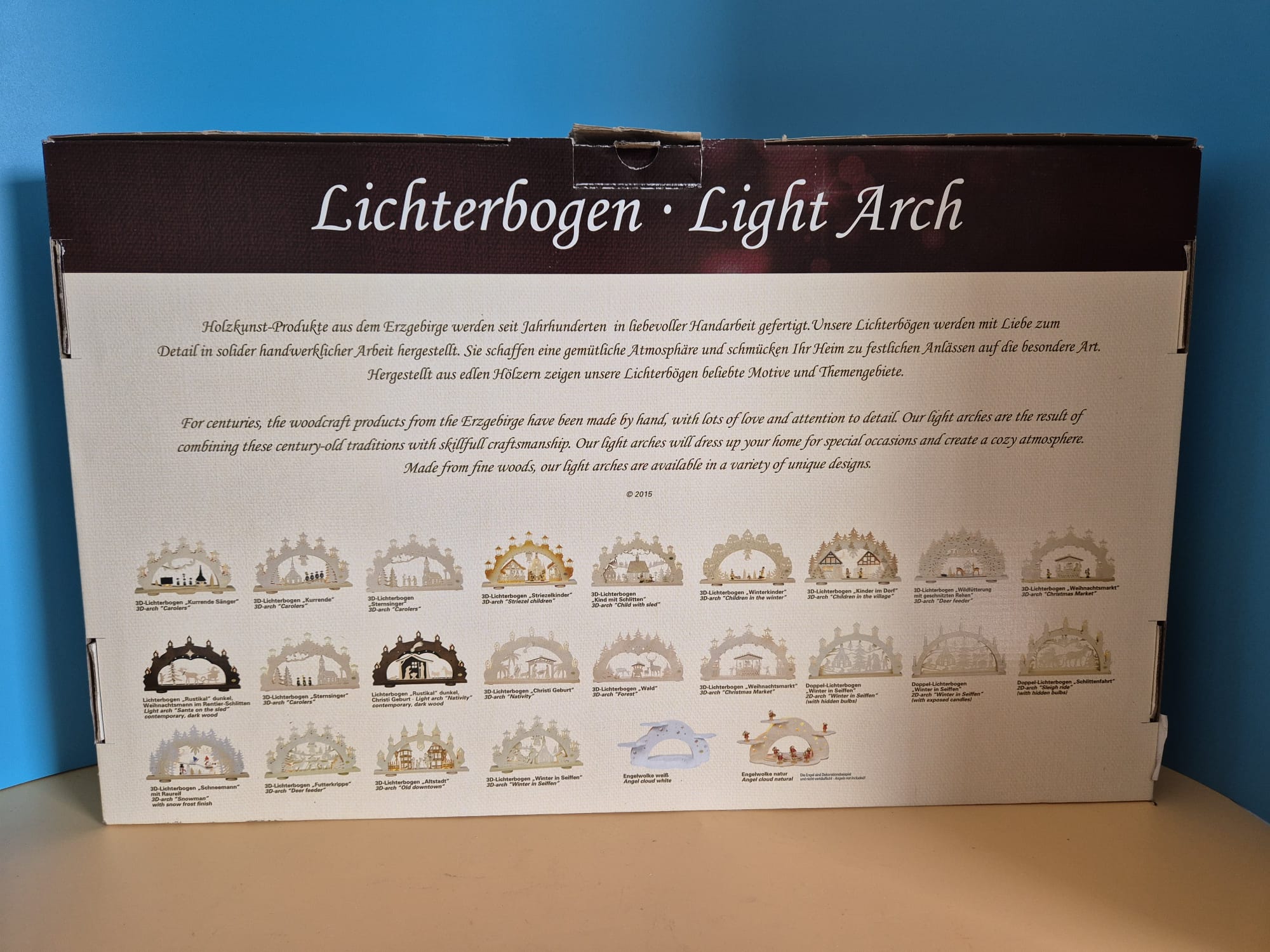 Lichterbogen Saico Erzgebirge LED Weihnachtsmann auf Schlitten OVP