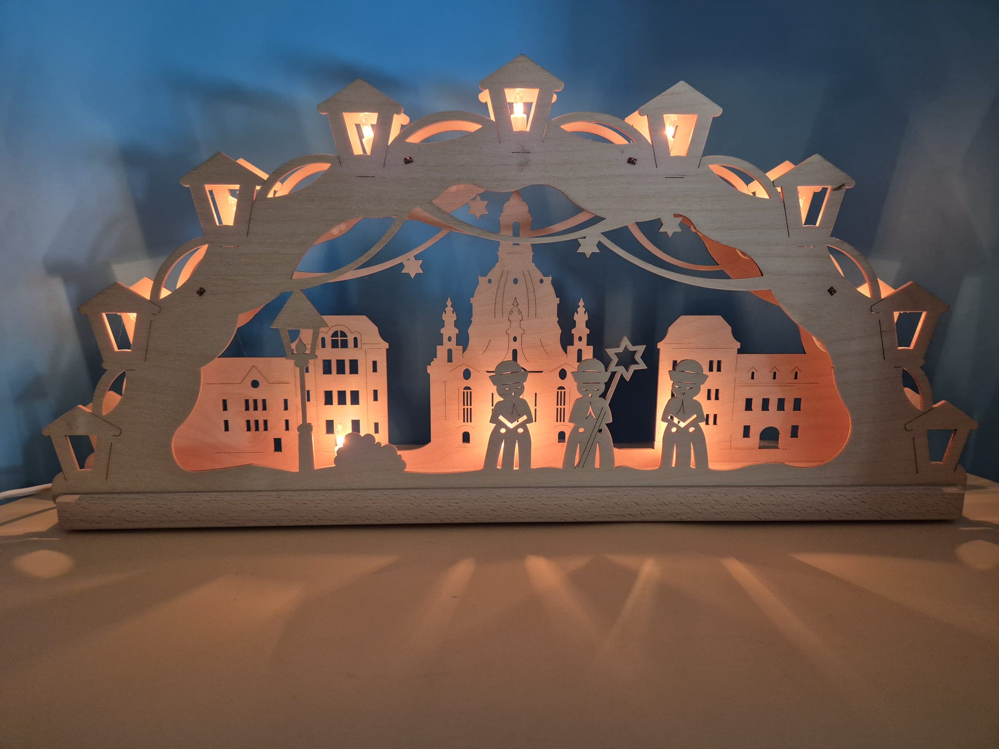 Lichterbogen Erzgebirge Motiv Frauenkirche Dresden – 10-flammig  Originalverpackt