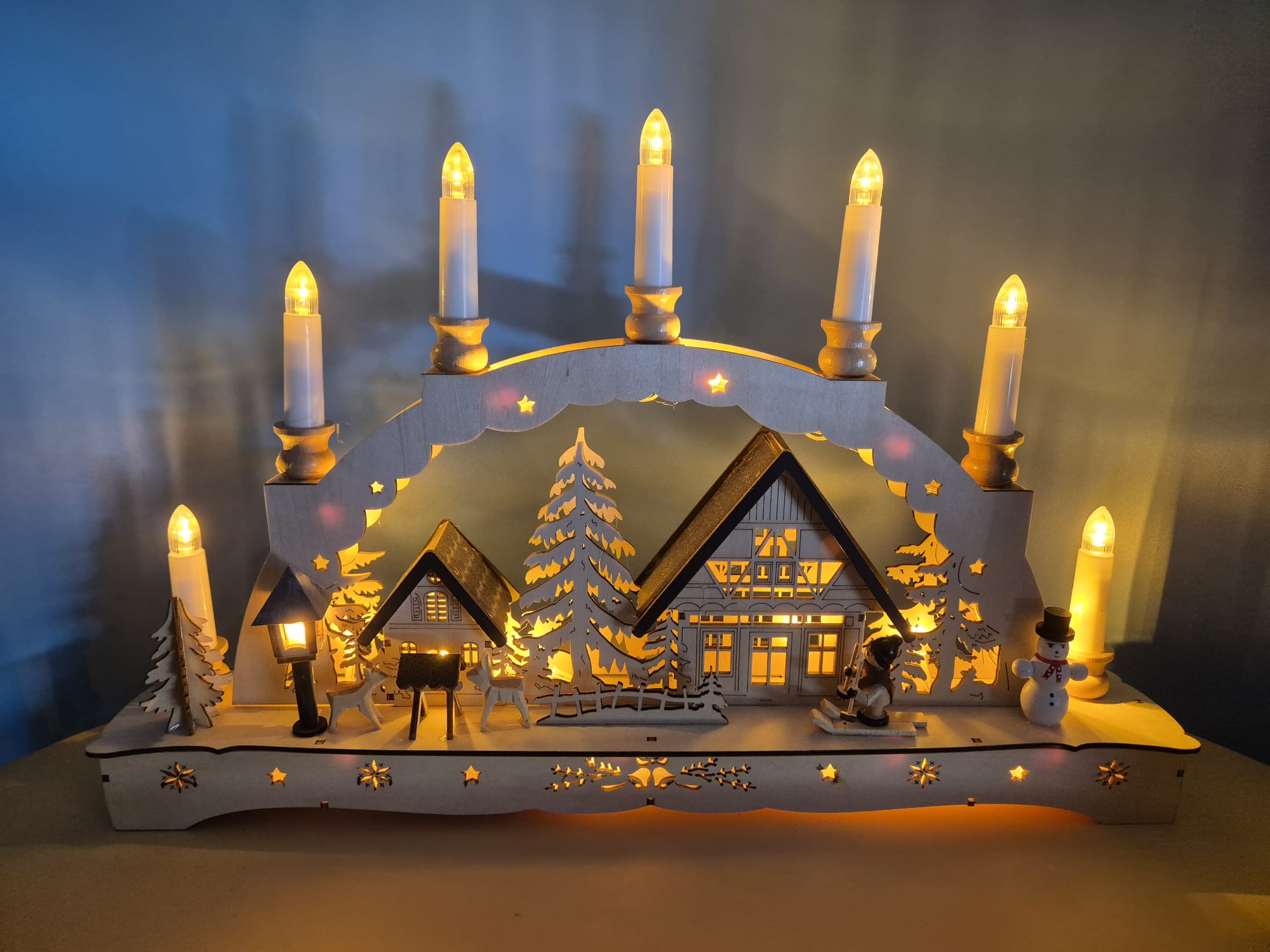 Lichterbogen Weihnachtsromantik LED-Dekoszene mit Sternensängern