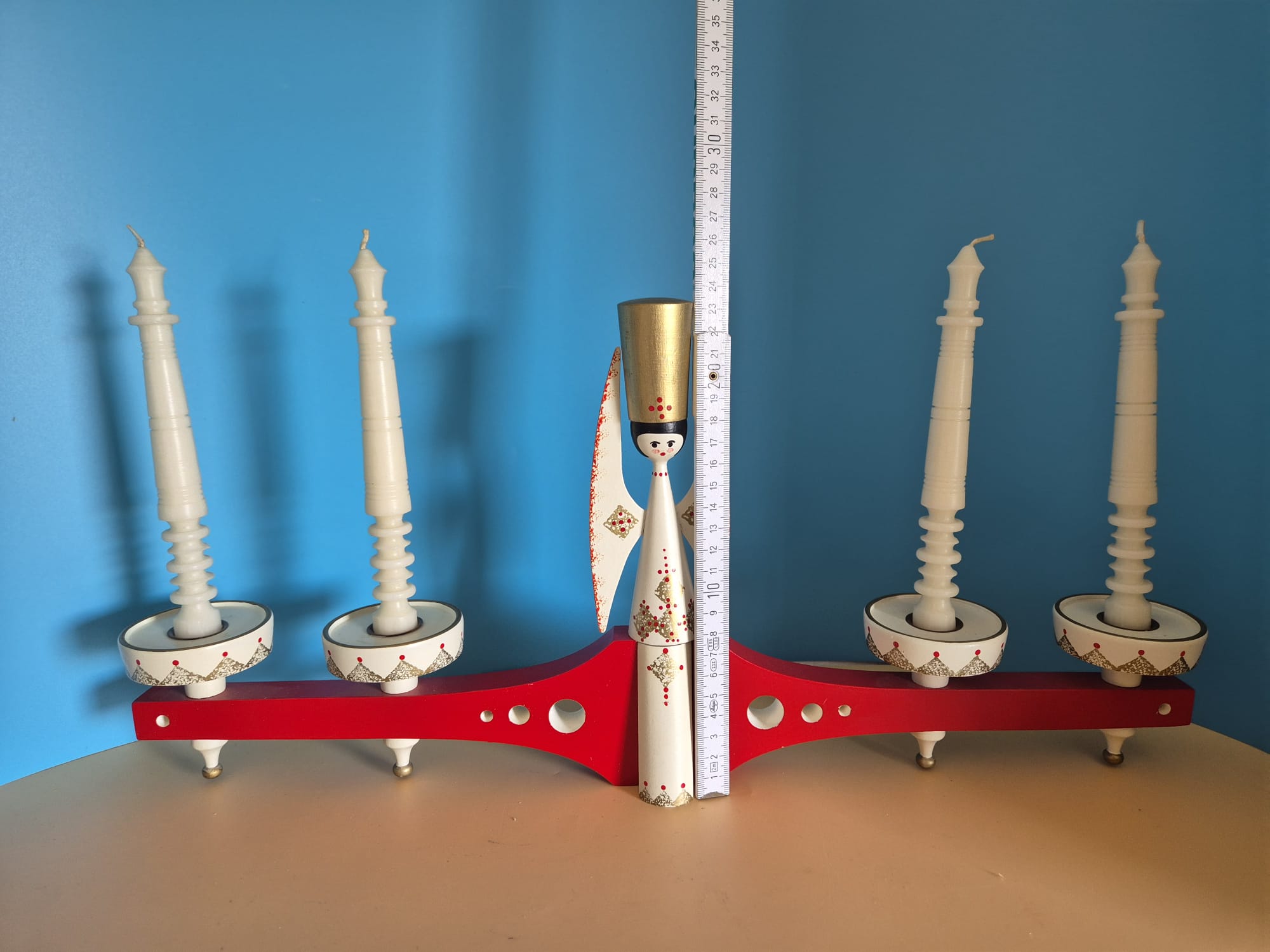 Erzgebirgischer Weihnachtsleuchter mit Engel und Originalverpackung