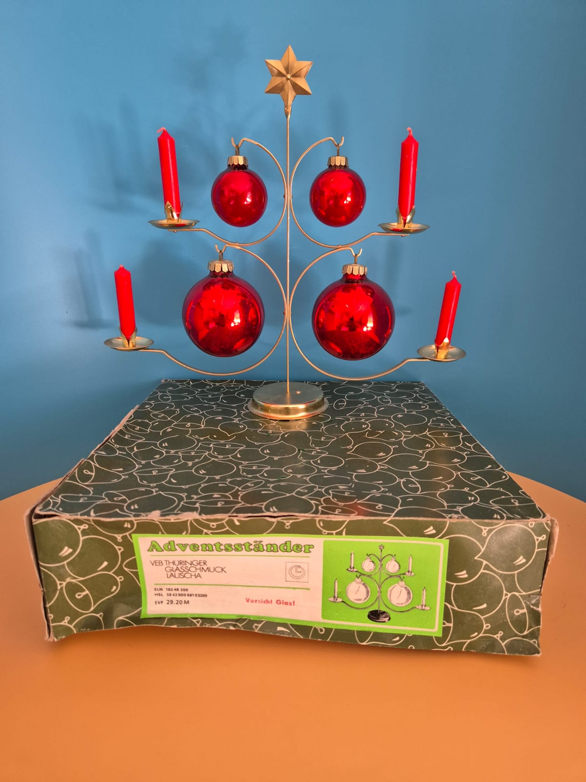 Adventsständer VEB Thüringer Glasschmuck Lauscha