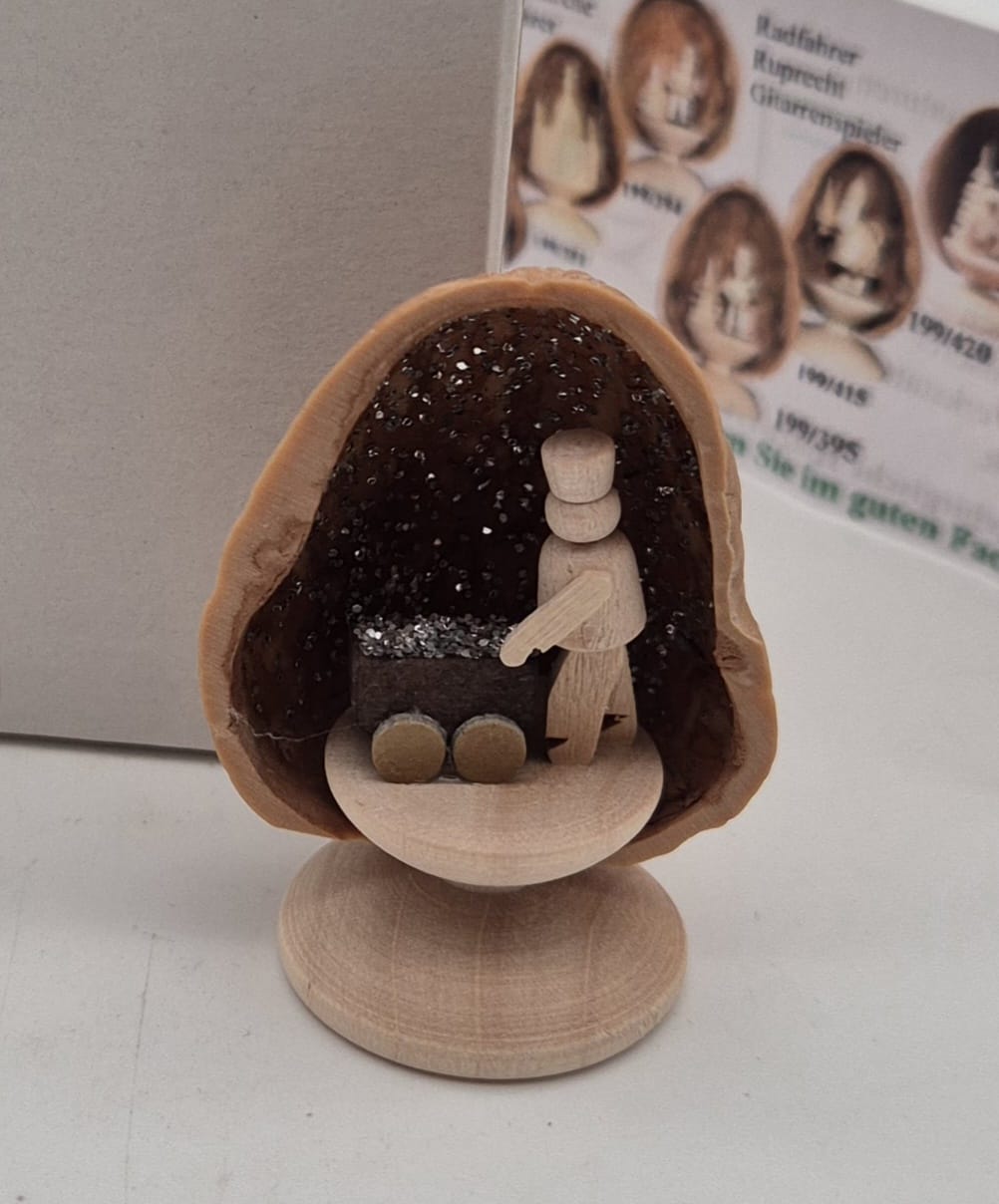 Miniatur Nuss mit Bergbau – Holzwerkstatt Gernegroß Erzgebirge