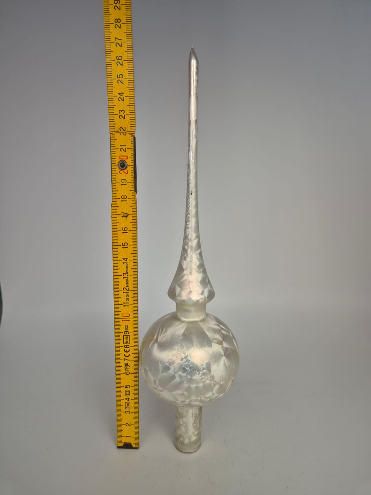 Christbaumspitze weiß mundgeblasen Heitmann Deco
