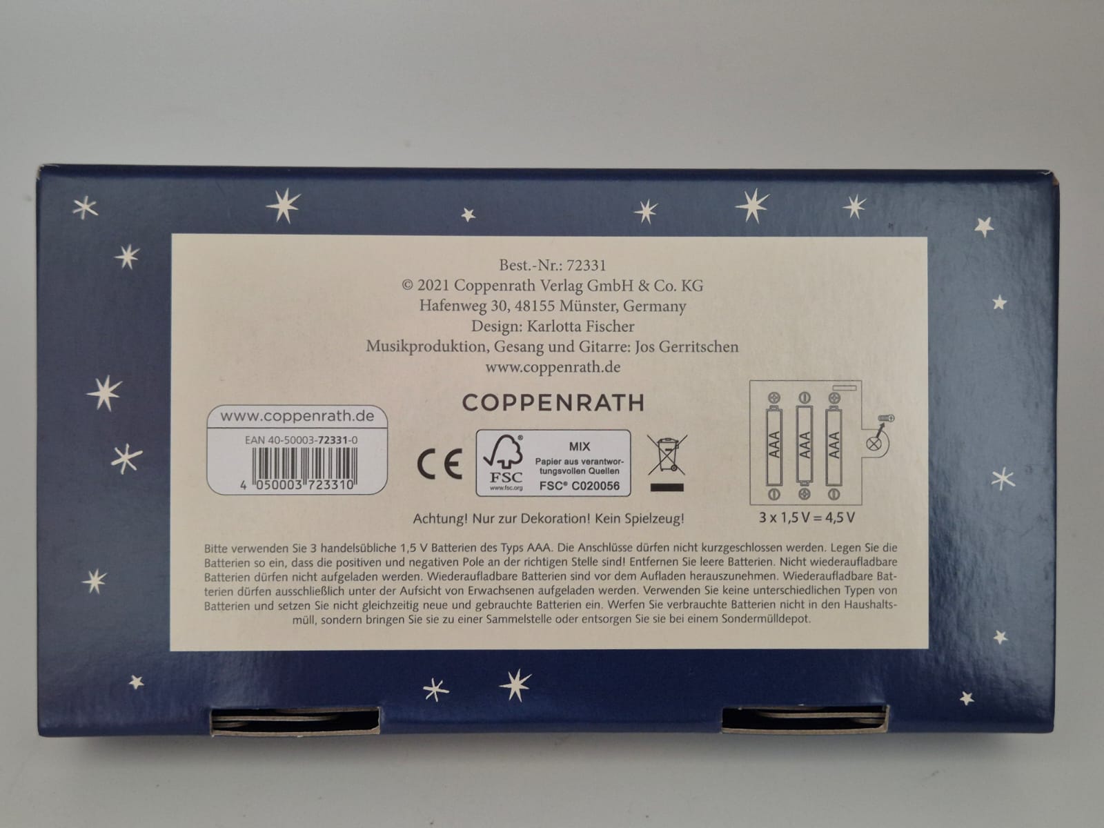 Coppenrath Vintage-Plattenspieler „It’s Christmas Time“