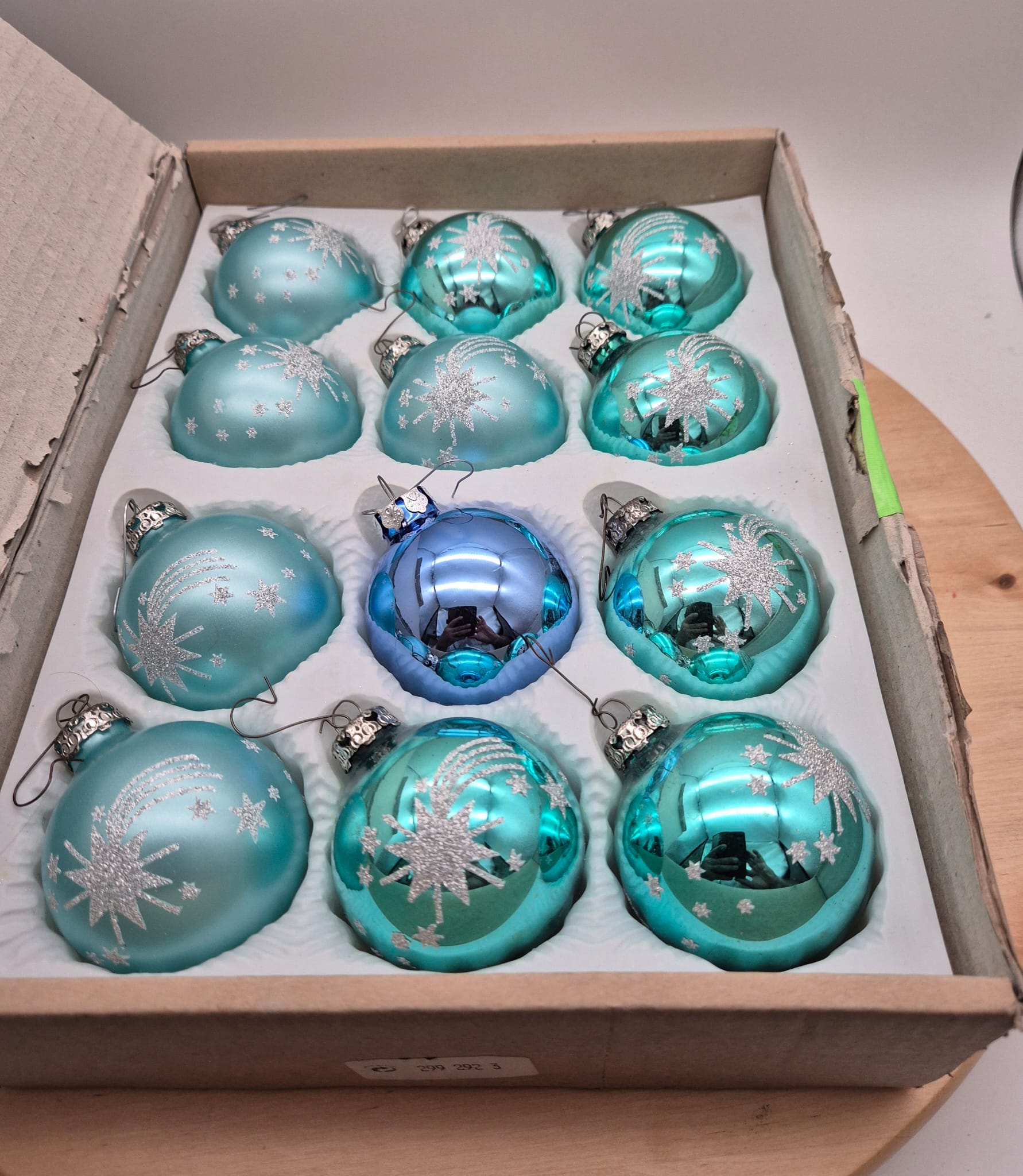 Weihnachtsbaumkugeln aus Glas – Blau & Türkis
