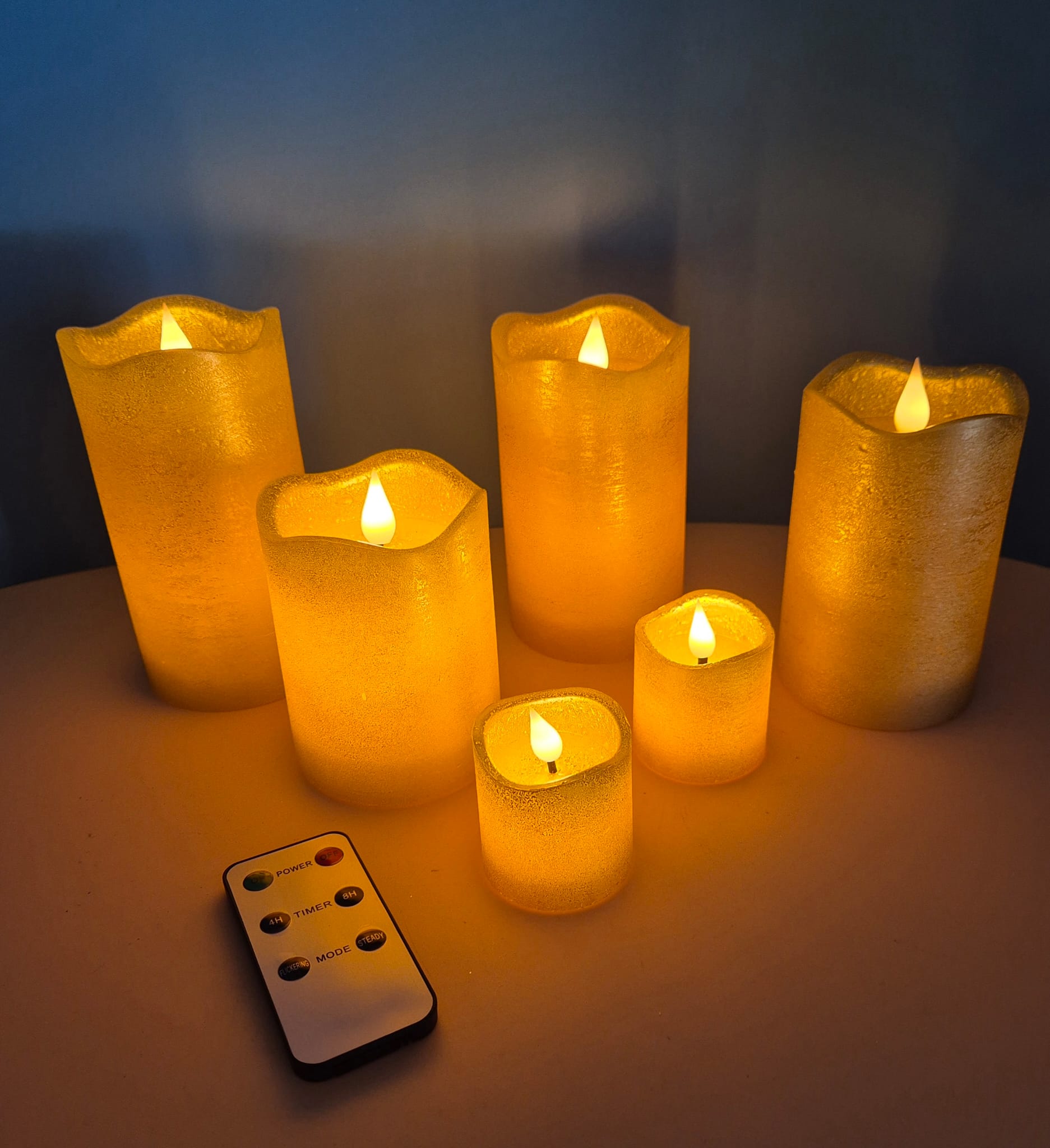 LED-Kerzenset mit Fernbedienung – HSE24, gold metallic