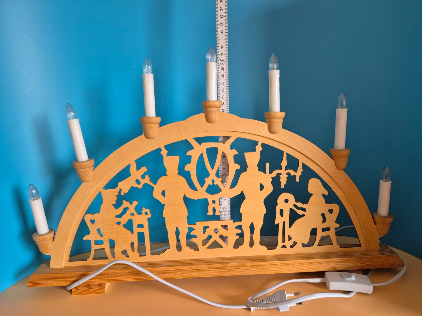 Großer Lichterbogen mit 7 Kerzen – Bergmannmotiv